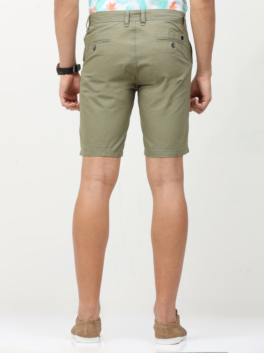 OLIVE PLAIN SHORTS