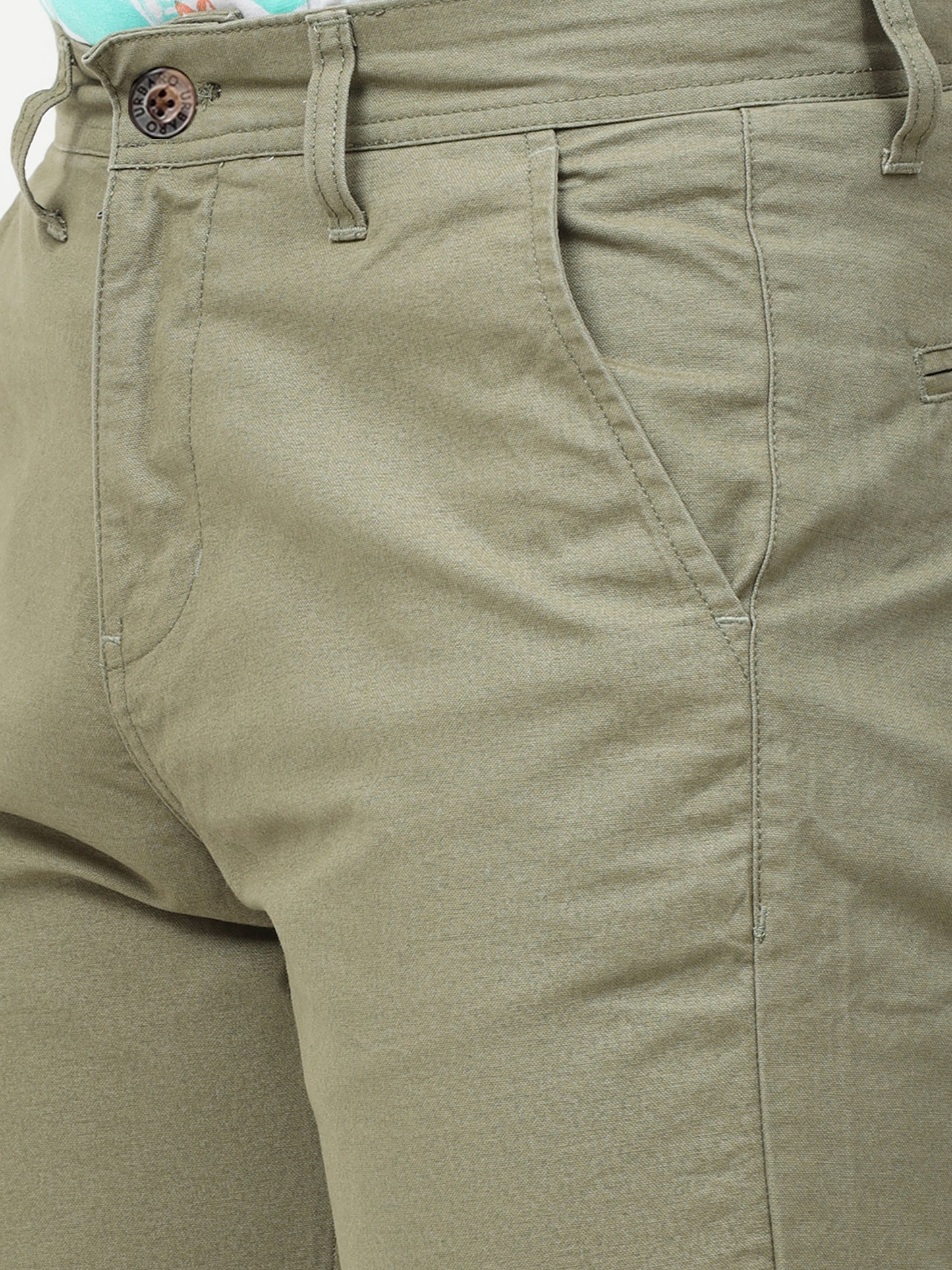 OLIVE PLAIN SHORTS