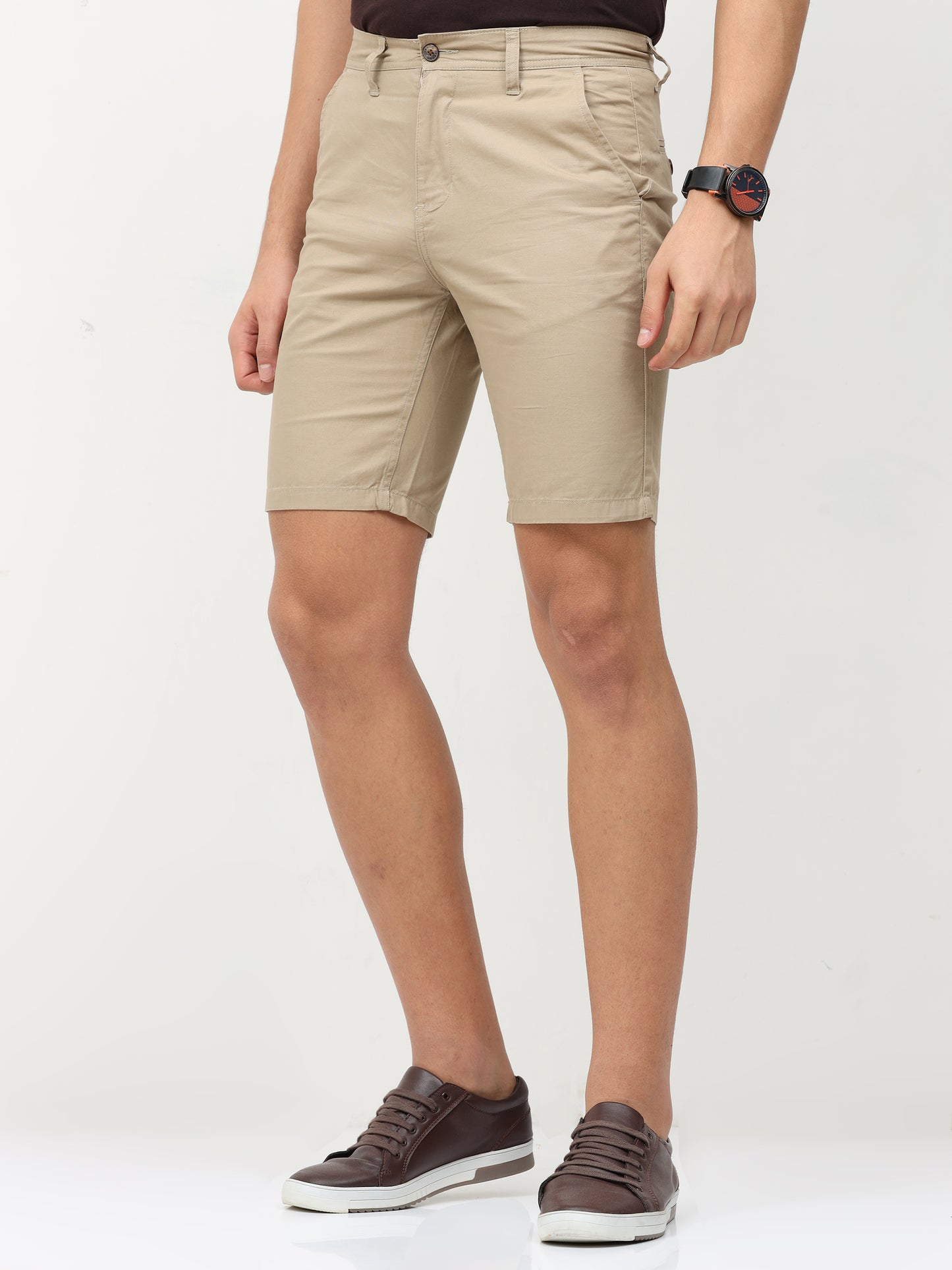 BEIGE PLAIN SHORTS