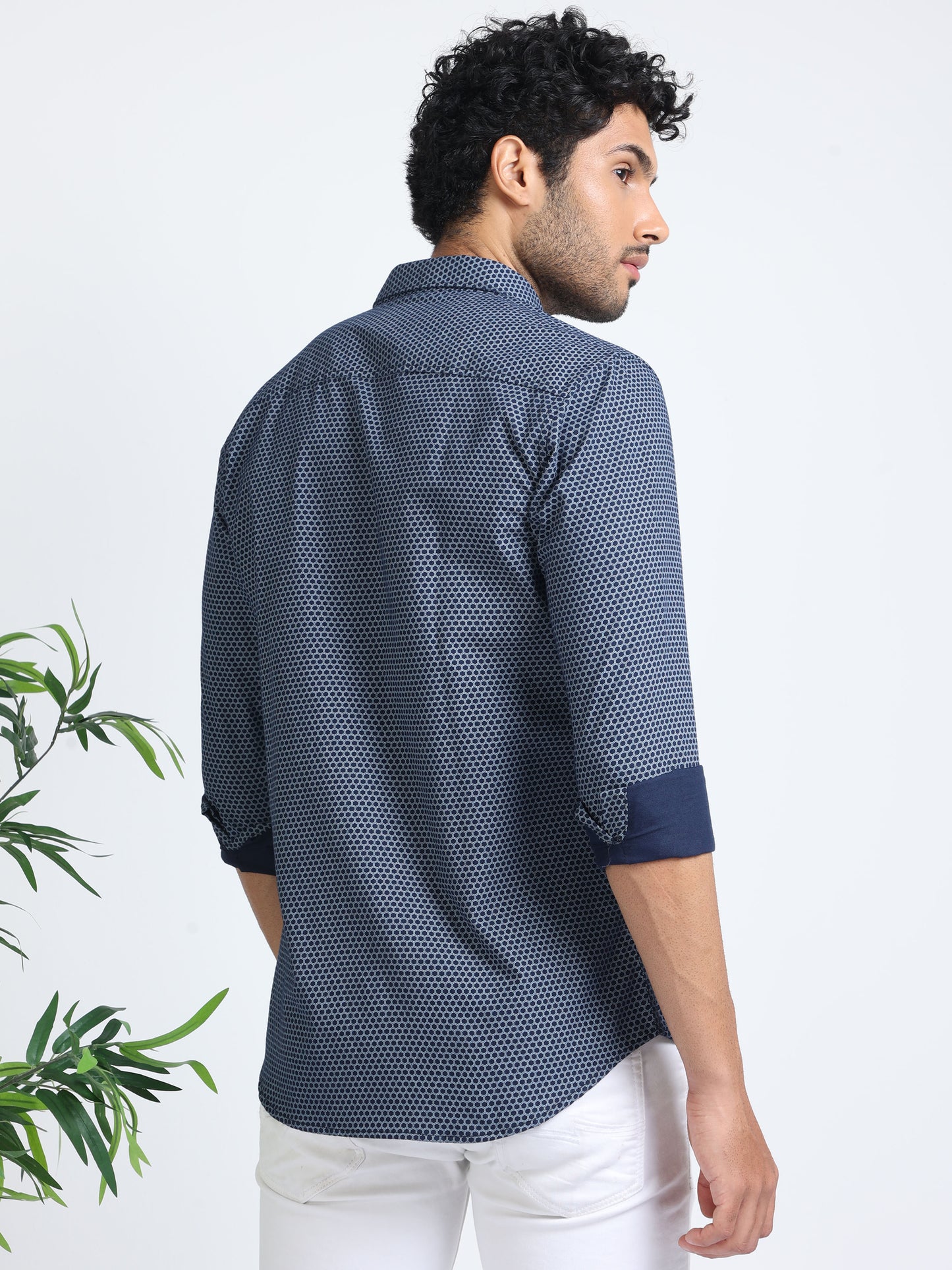 Geometric Blue Shirt