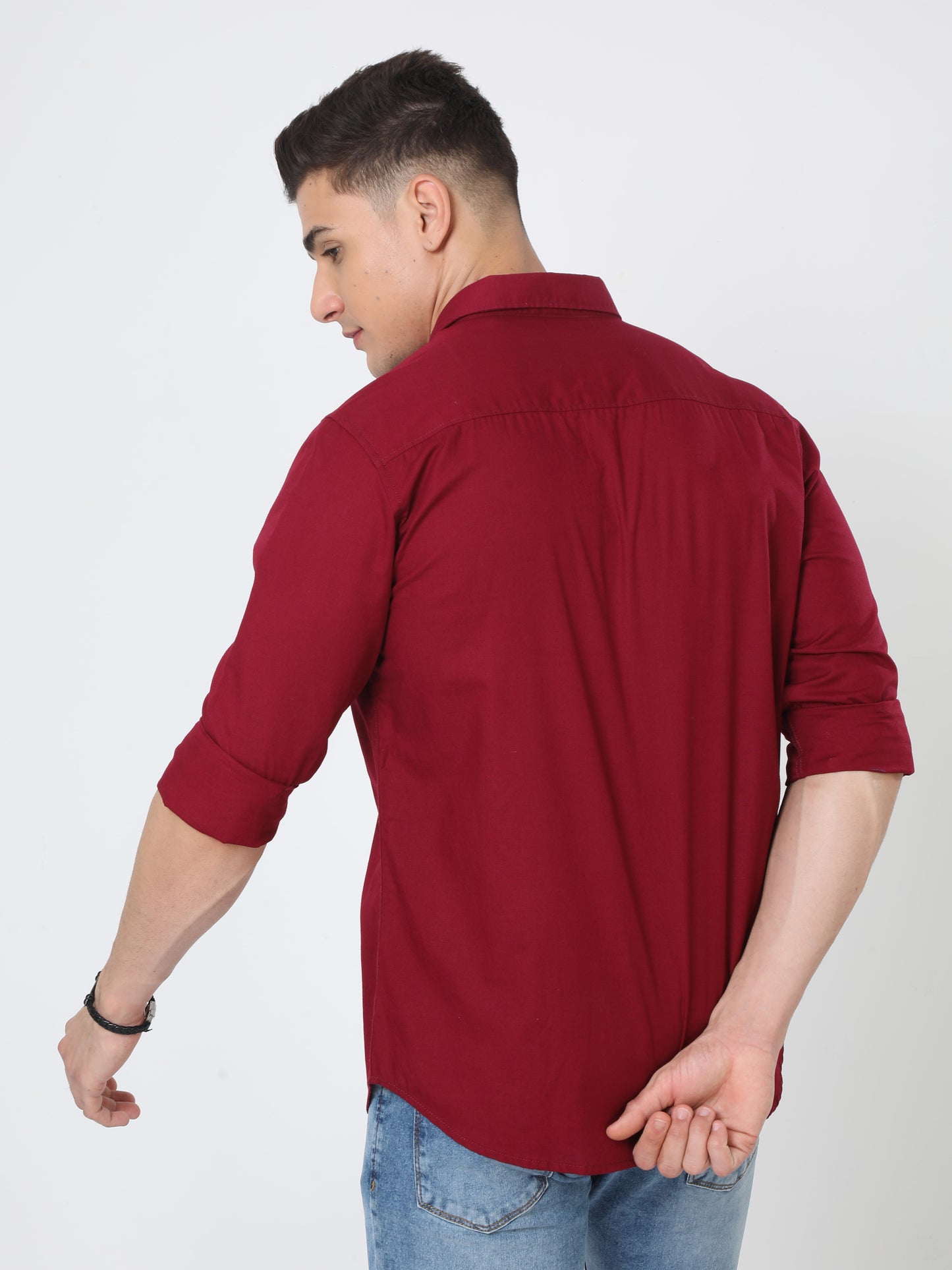 Urbaro Plain Maroon Shirt For Men