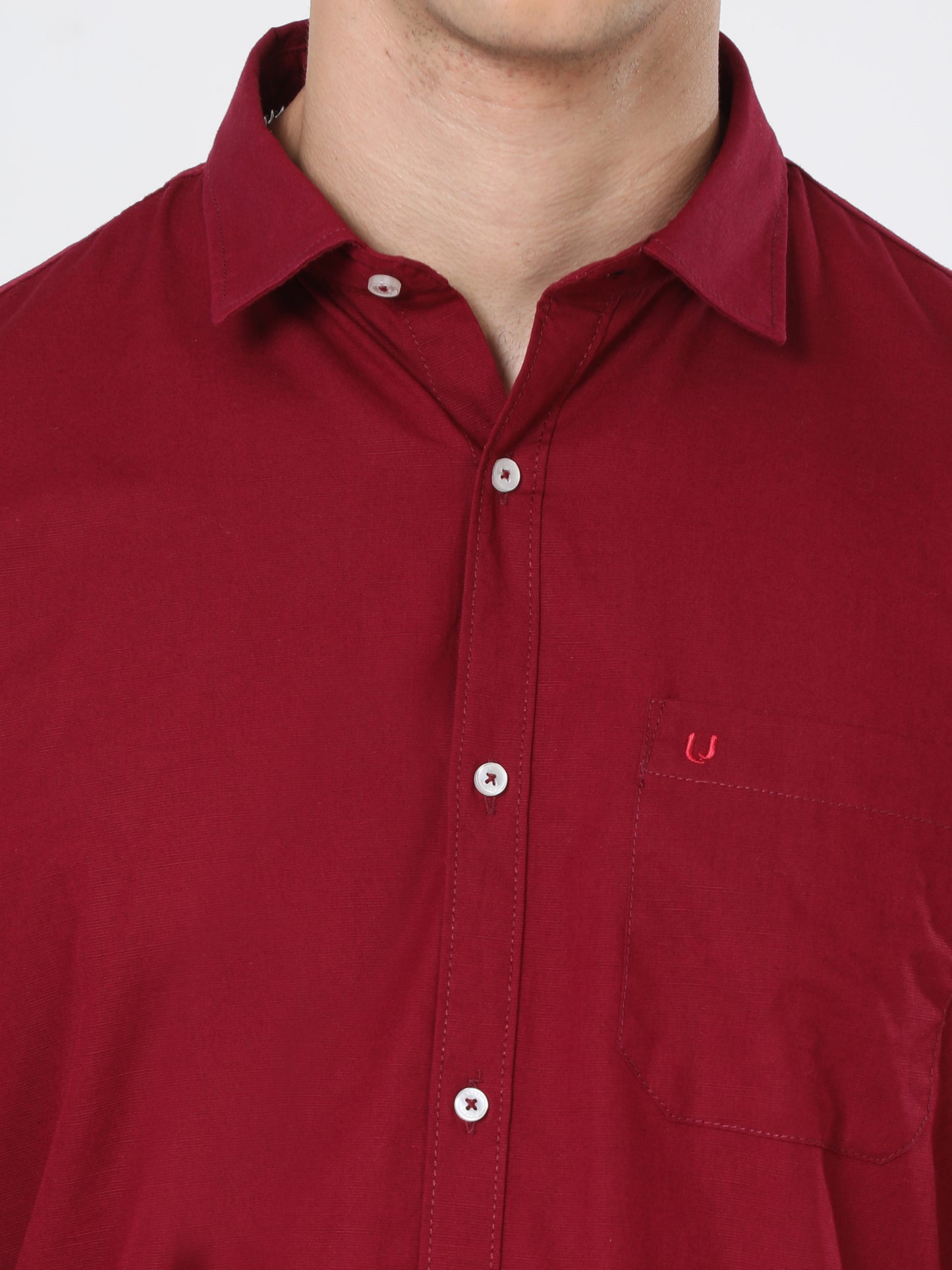 Urbaro Plain Maroon Shirt For Men