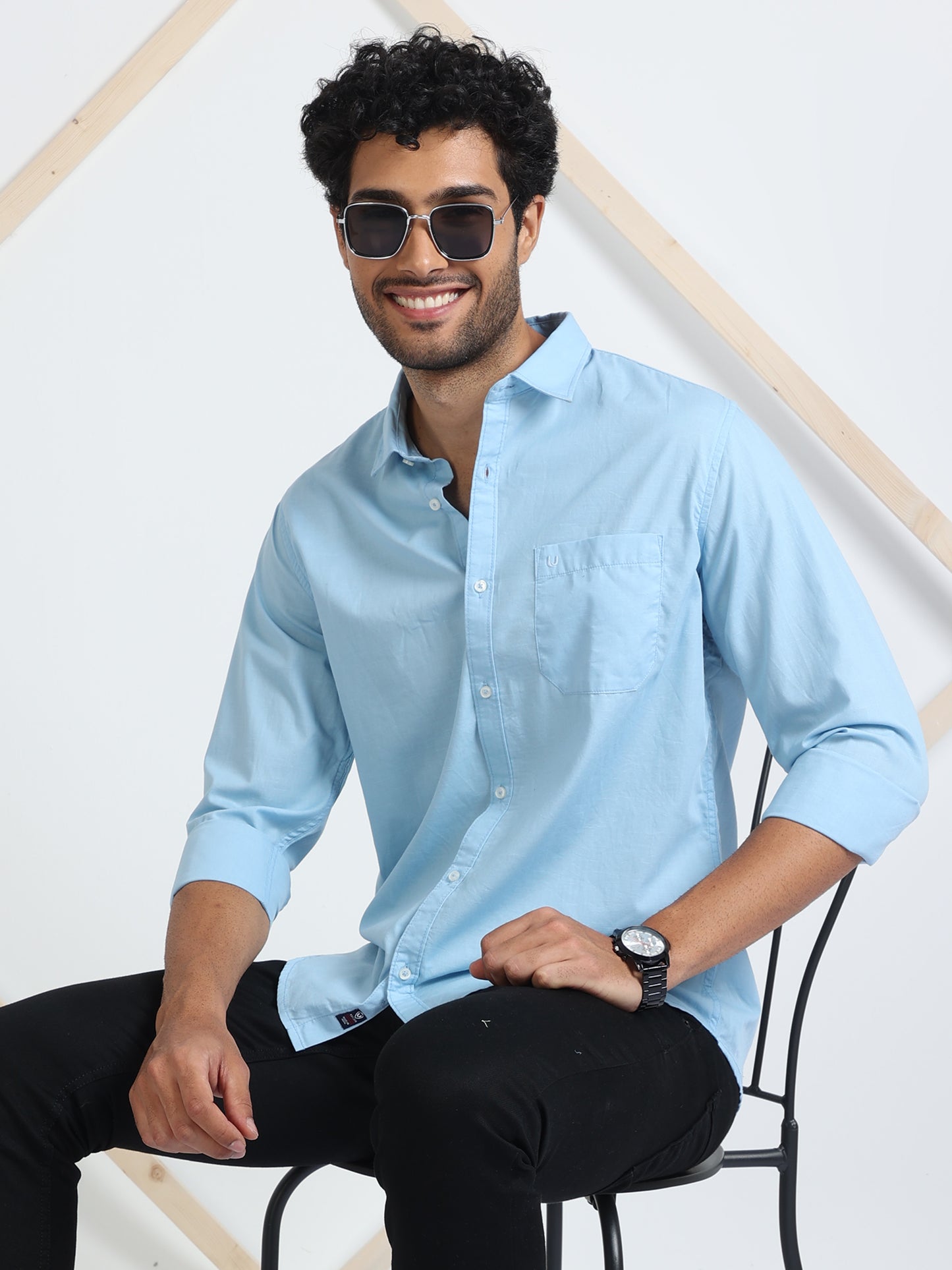 Mint Blue Plain Shirt