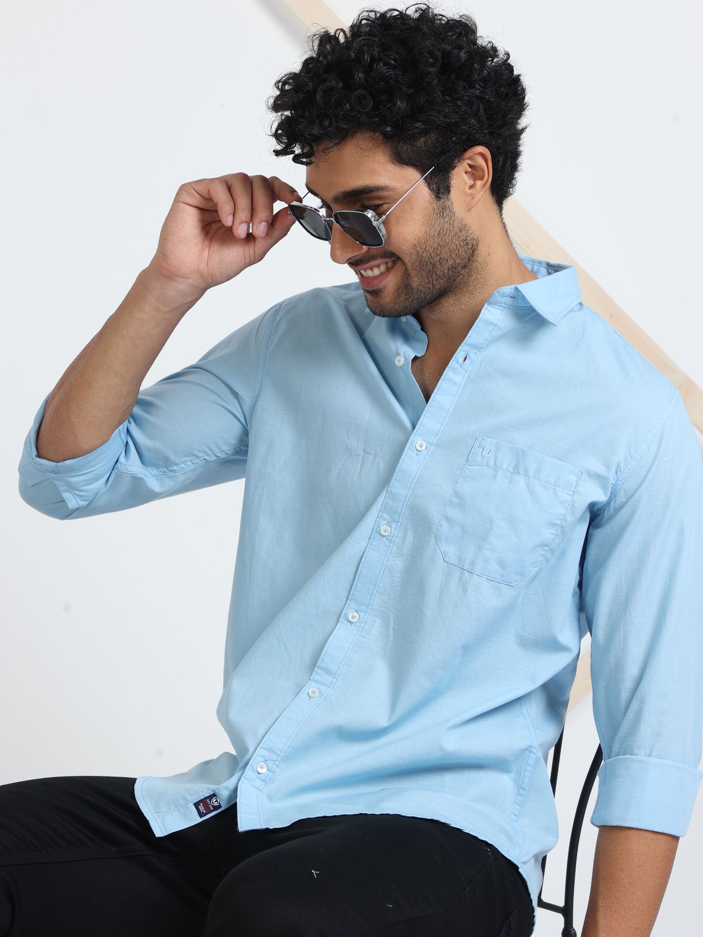 Mint Blue Plain Shirt