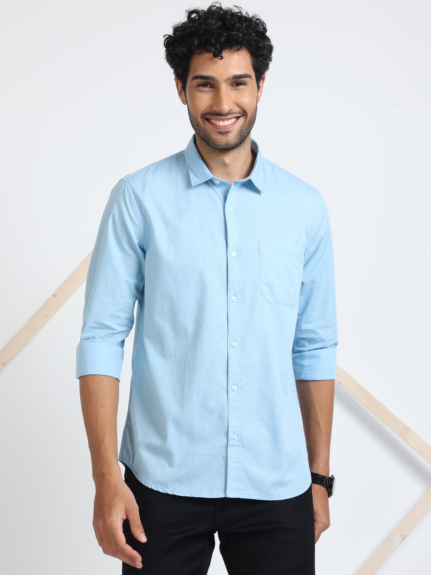 Mint Blue Plain Shirt