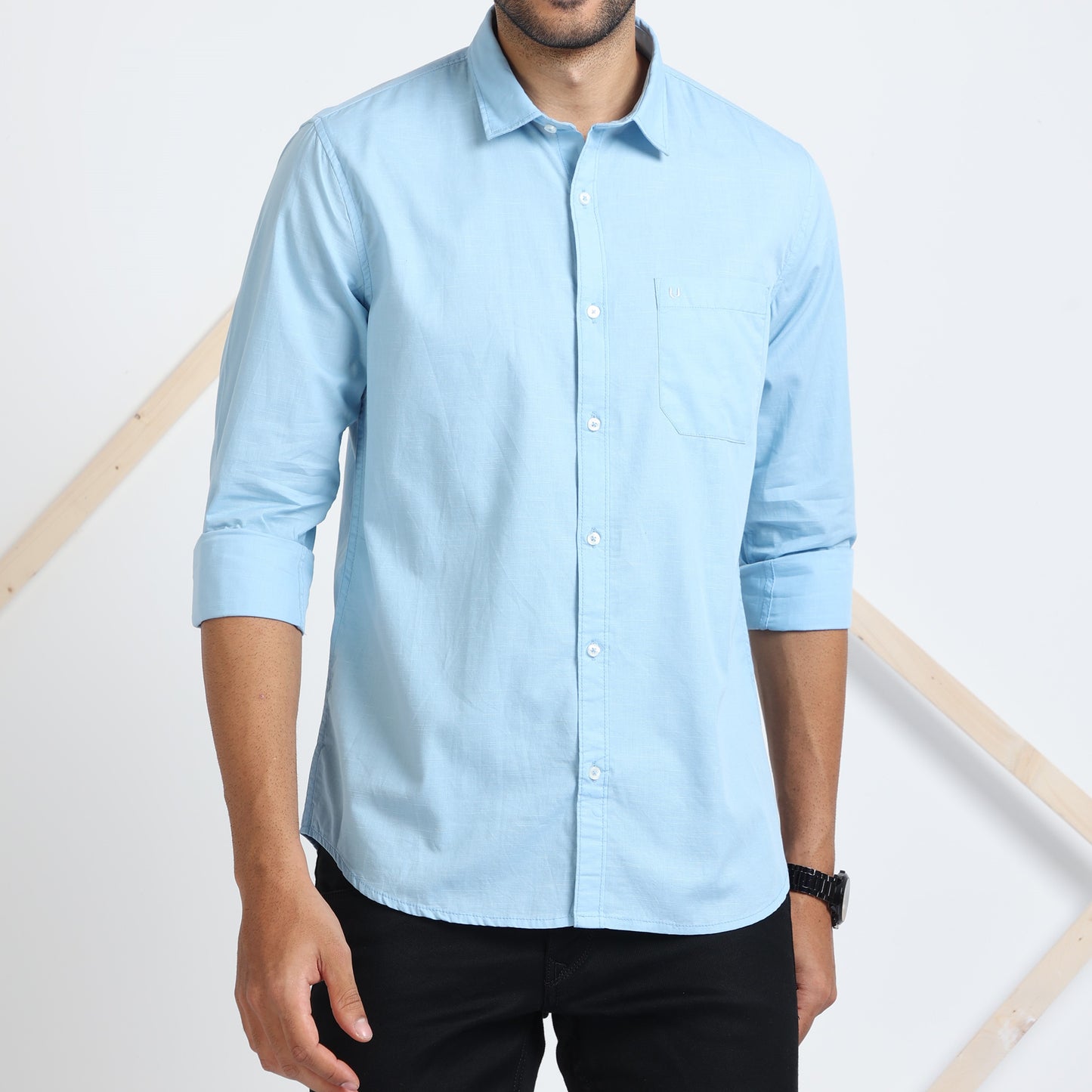 Mint Blue Plain Shirt