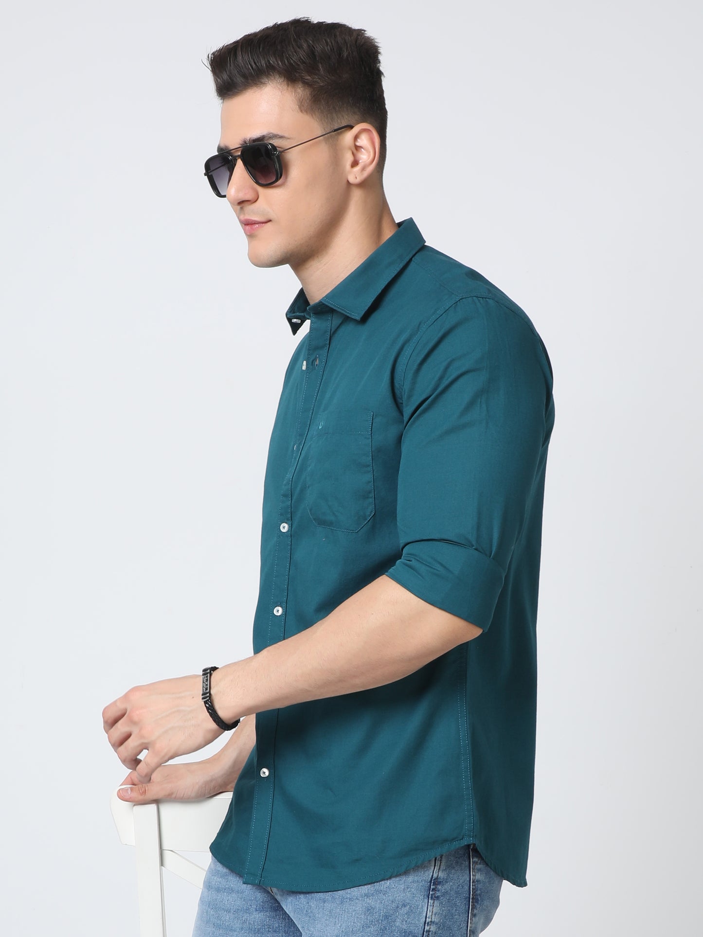 Urbaro Dark Green Shirt For Men