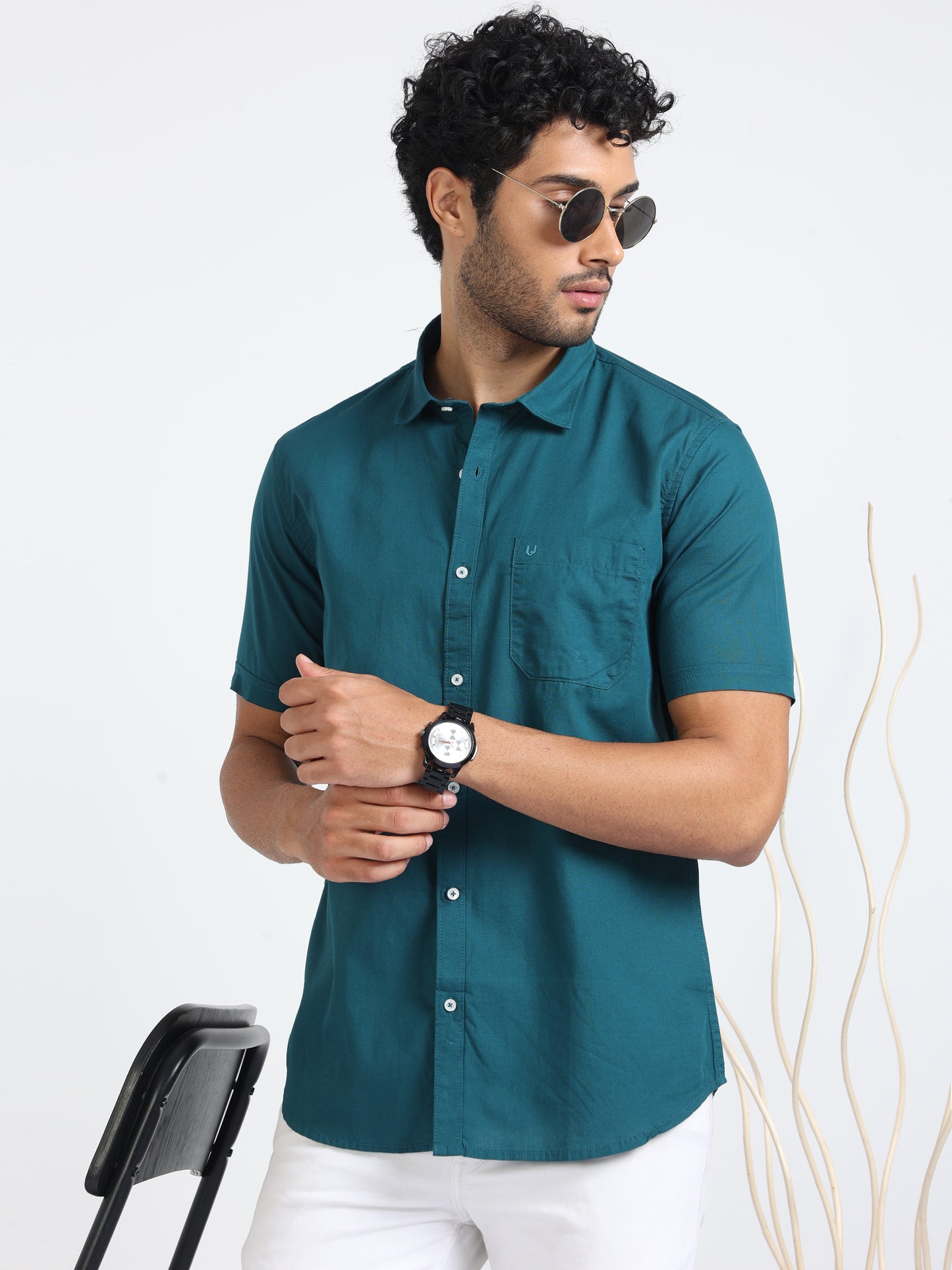 Green Jet Plain Shirt