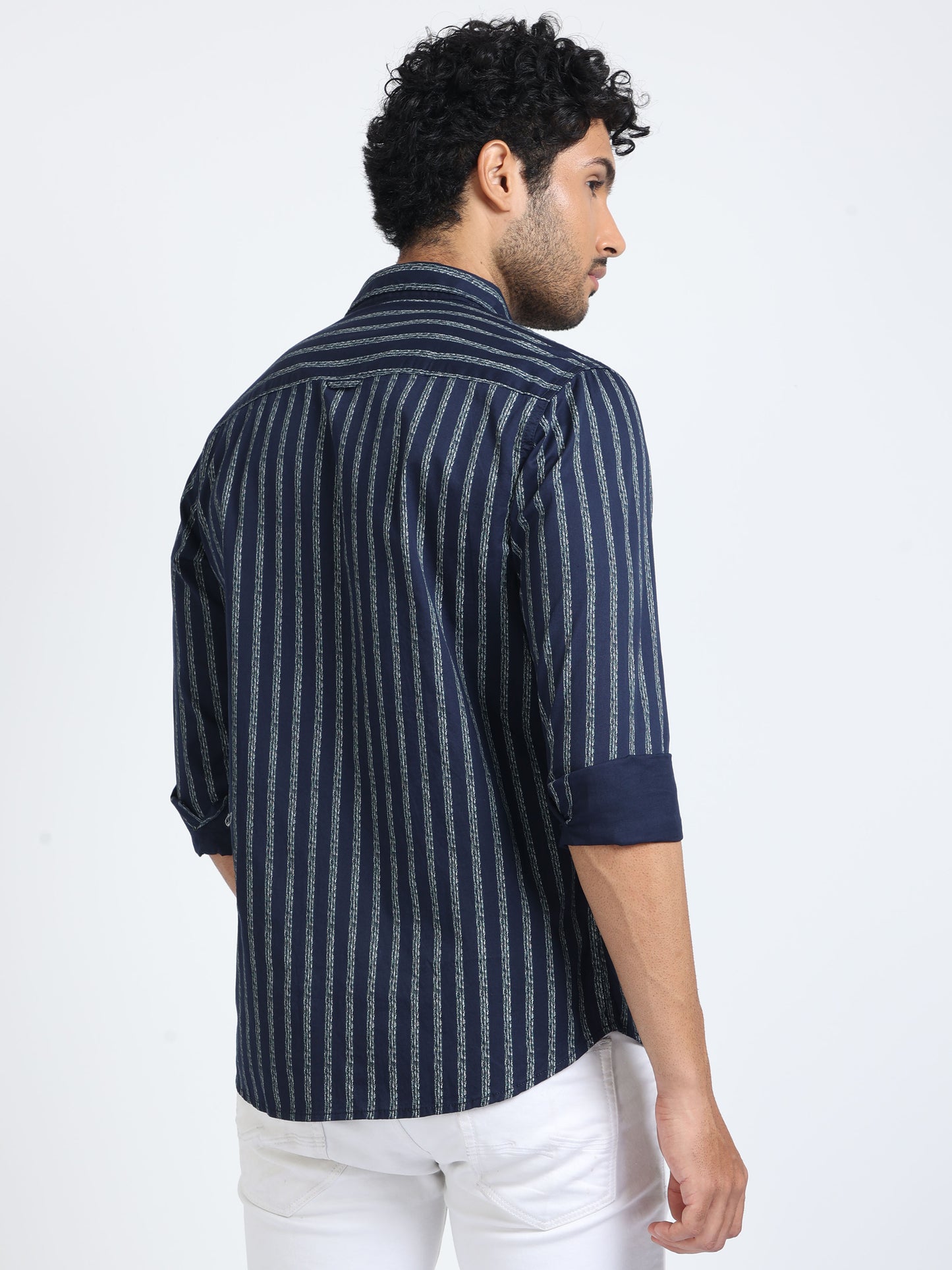 Sleek Blue Stripes Shirt