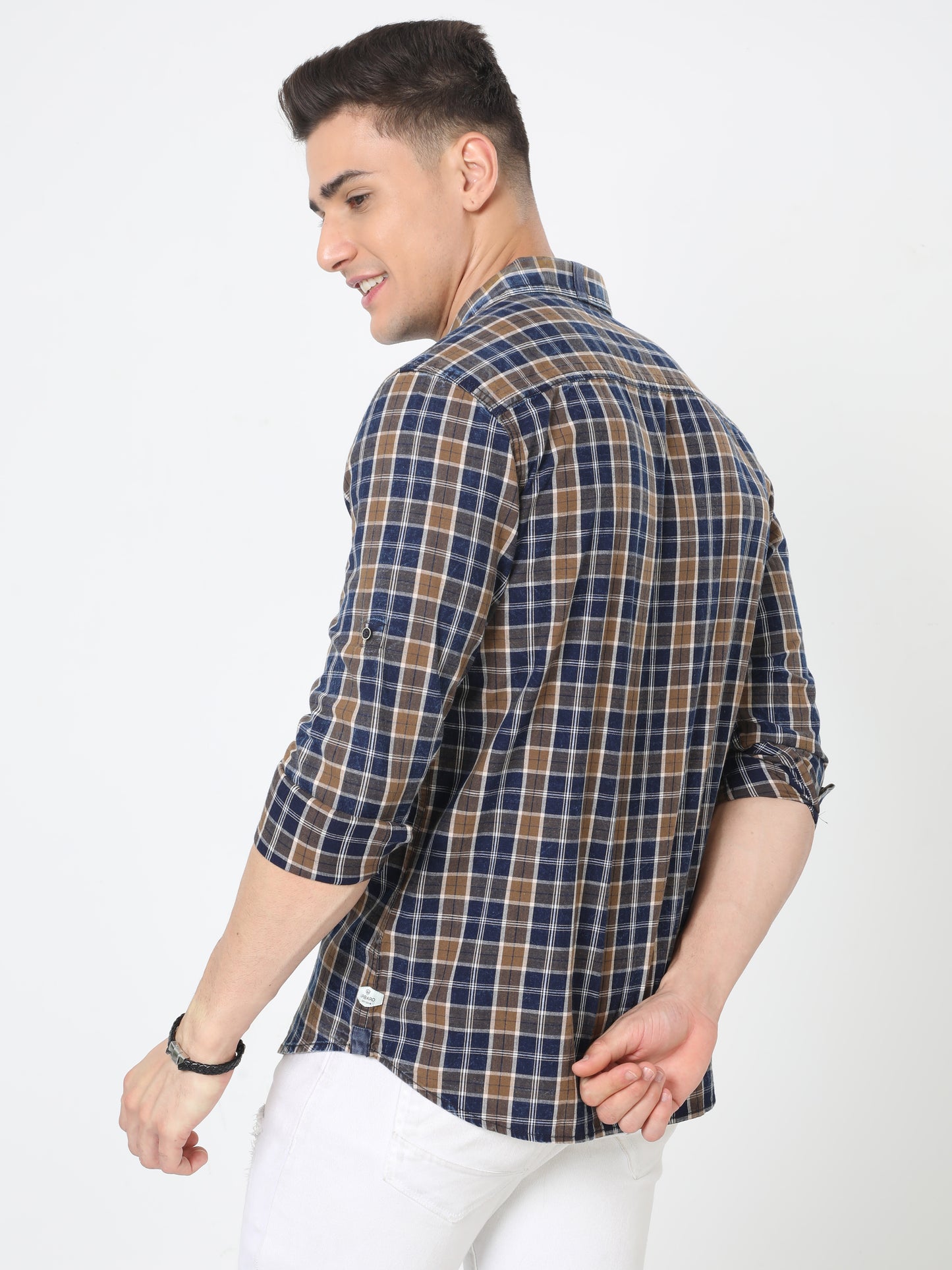 Brown Full Sleeve Checked Shirt