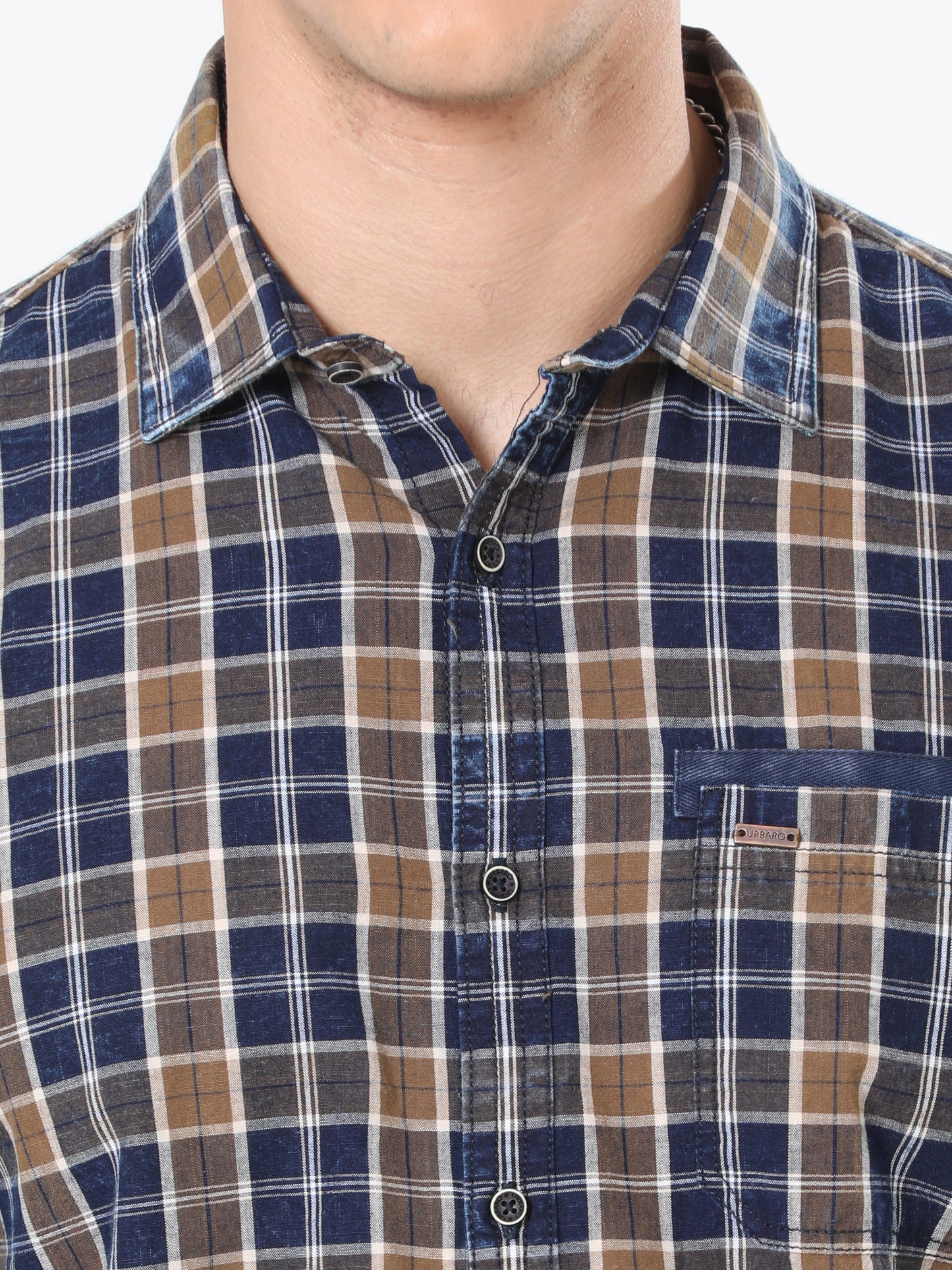 Brown Full Sleeve Checked Shirt