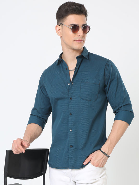 Aqua Blue Full Sleeve Plain Shirt