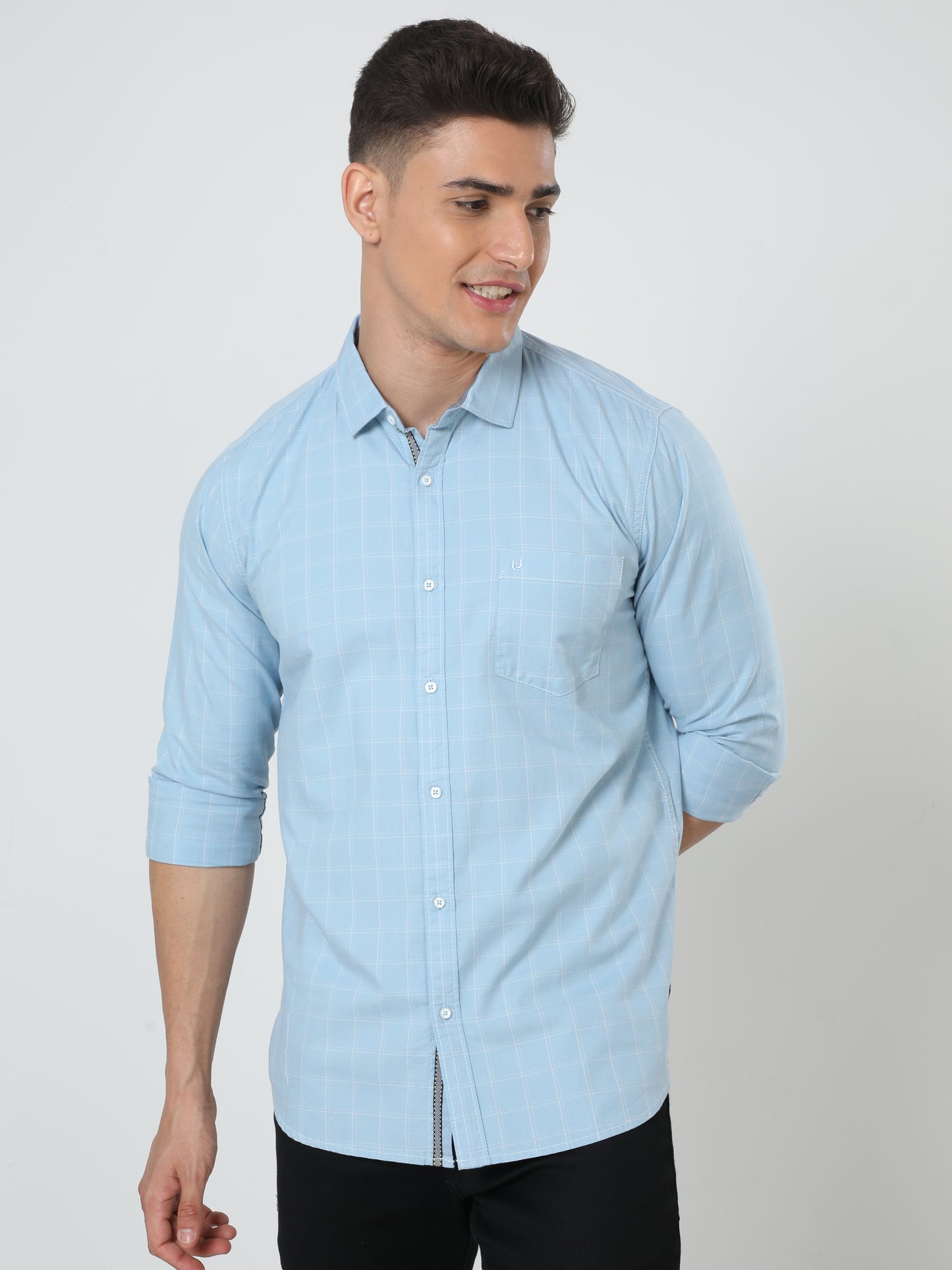 Blue windowpane Shirt