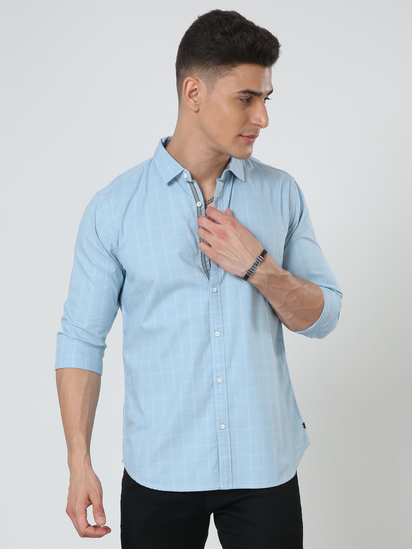 Blue windowpane Shirt