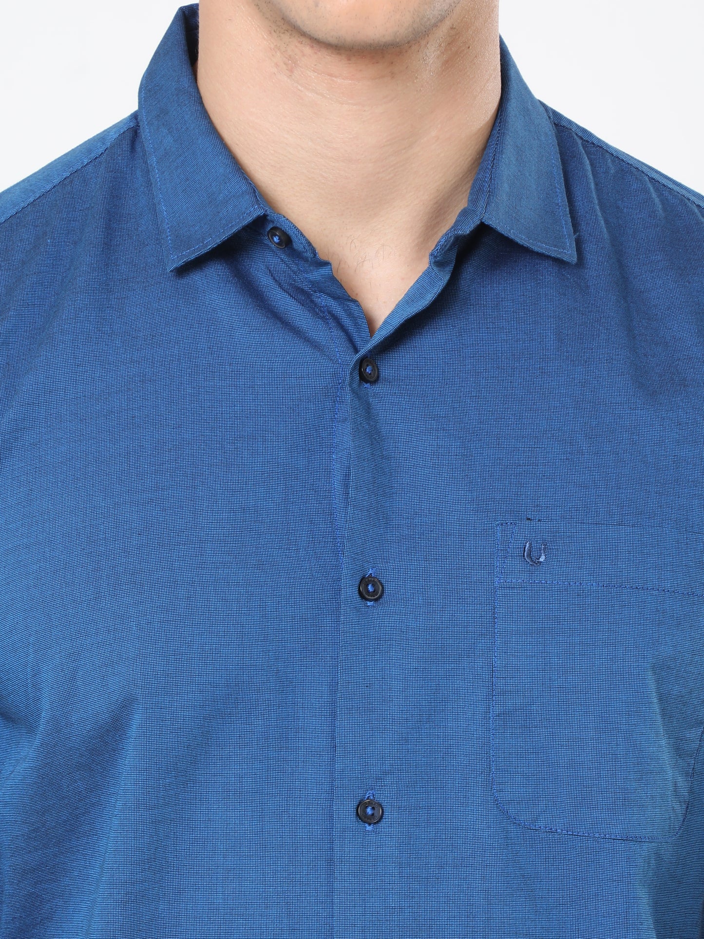 Blue Full Sleeve Plain Shirt