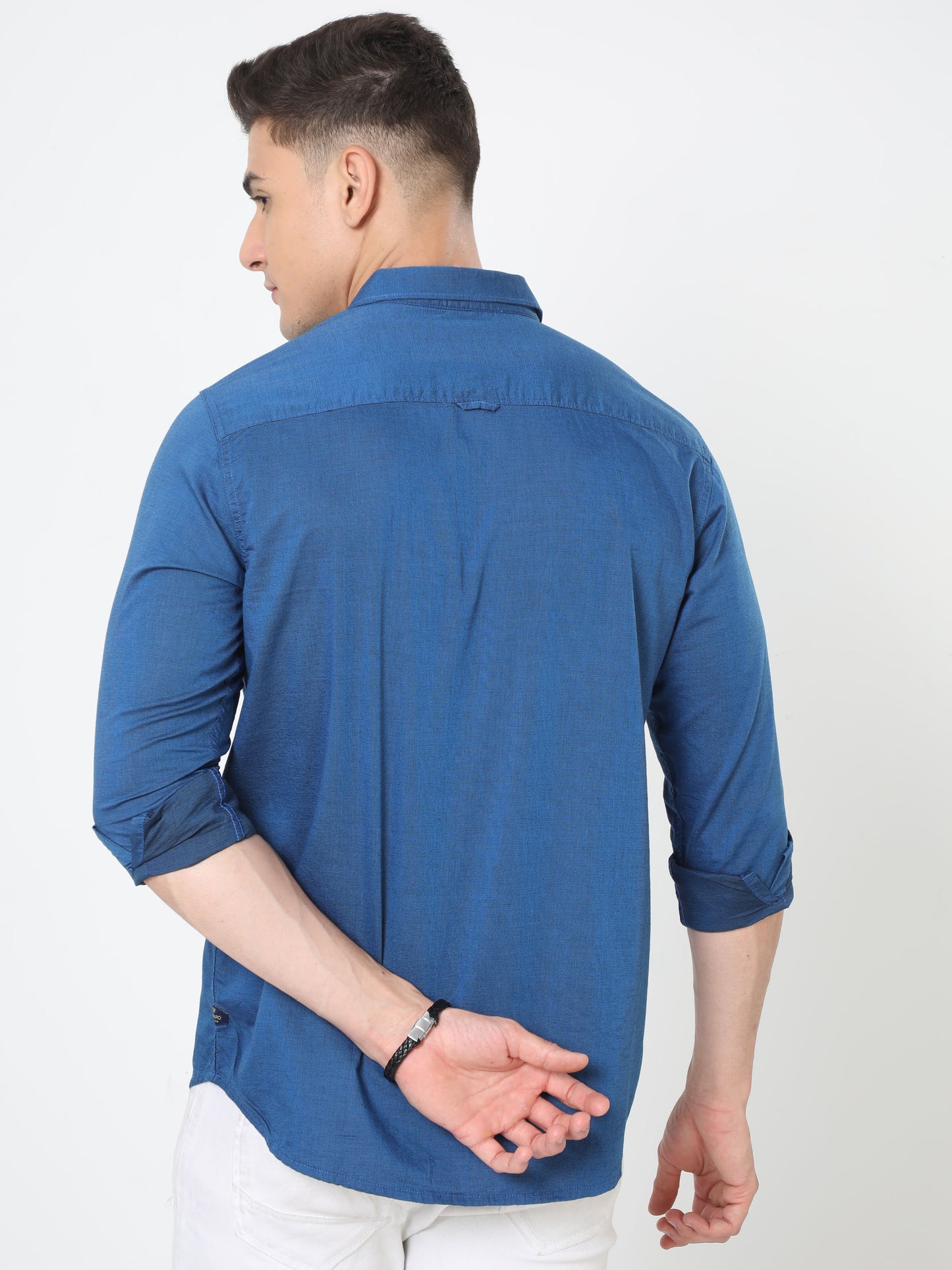 Blue Full Sleeve Plain Shirt