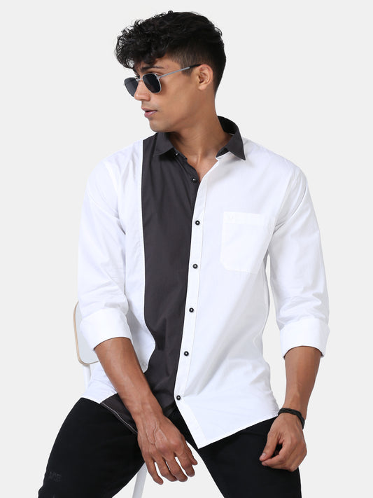 Effortless Statement color block shirt-White