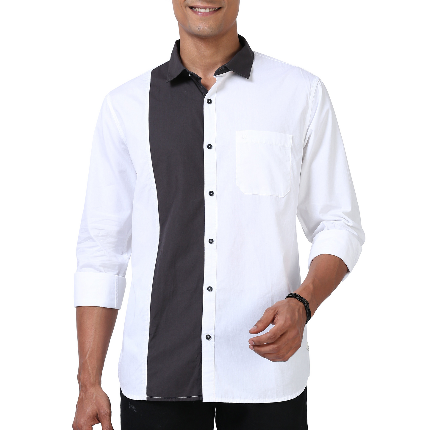 Effortless Statement color block shirt-White