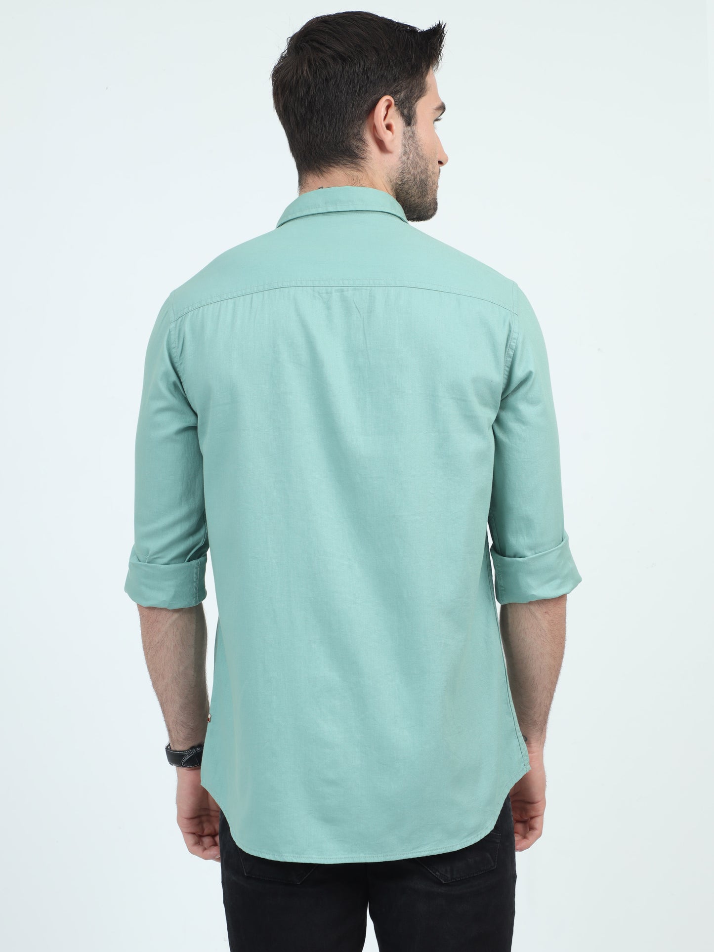 Pure Simplicity Solid Green Shirt