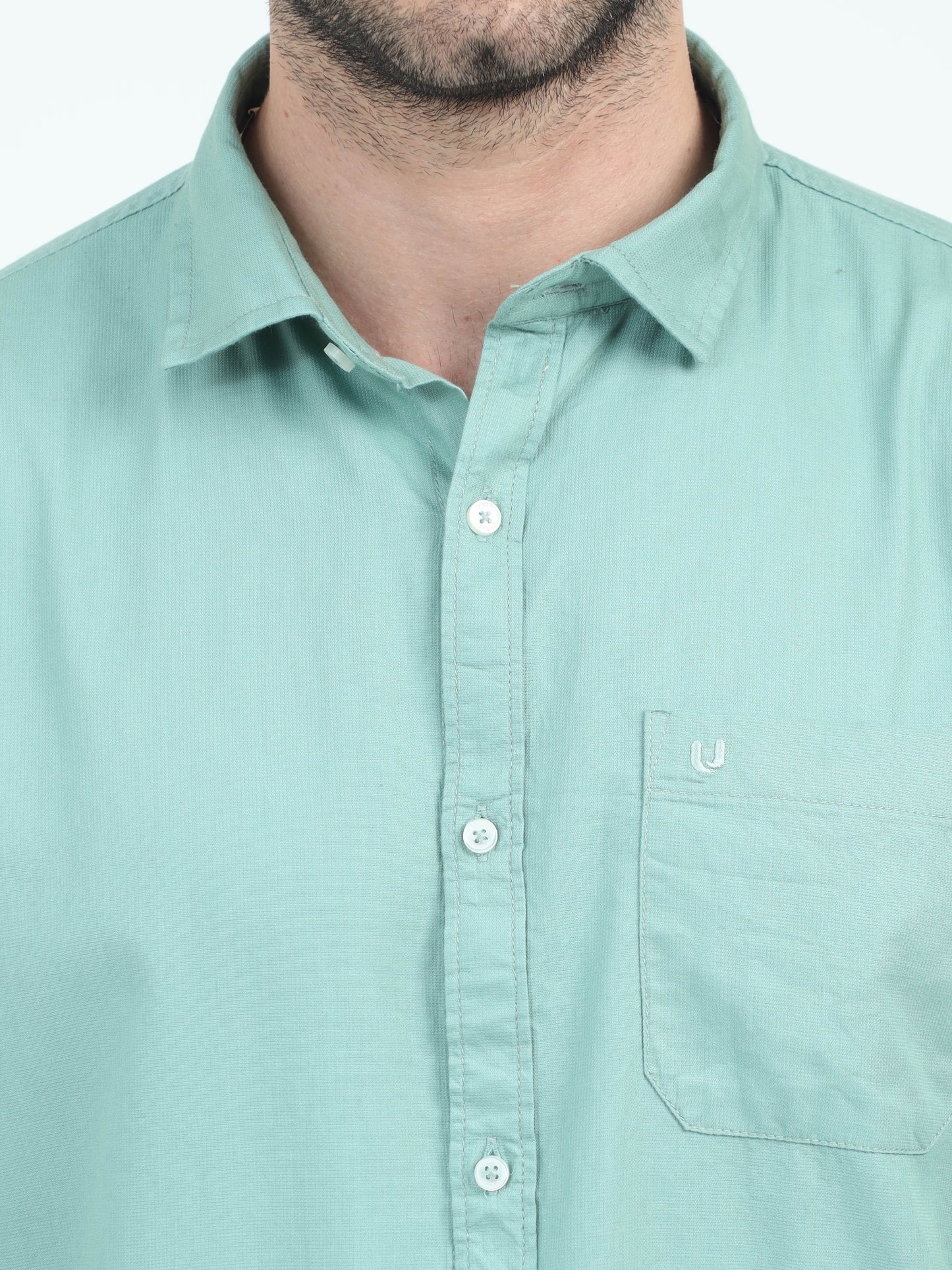 Pure Simplicity Solid Green Shirt