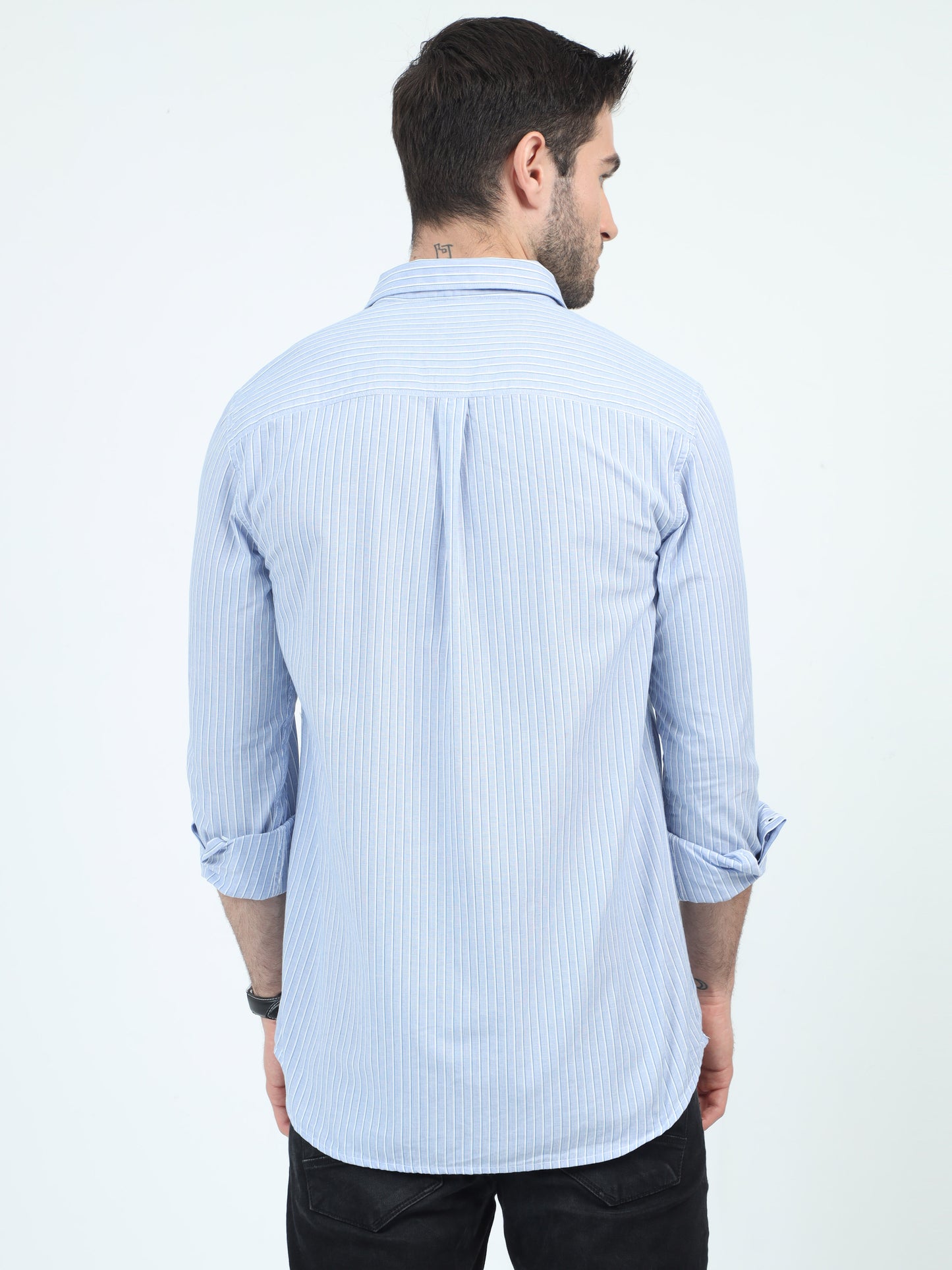 Urbaro Edge Slim Blue Stripe Shirt