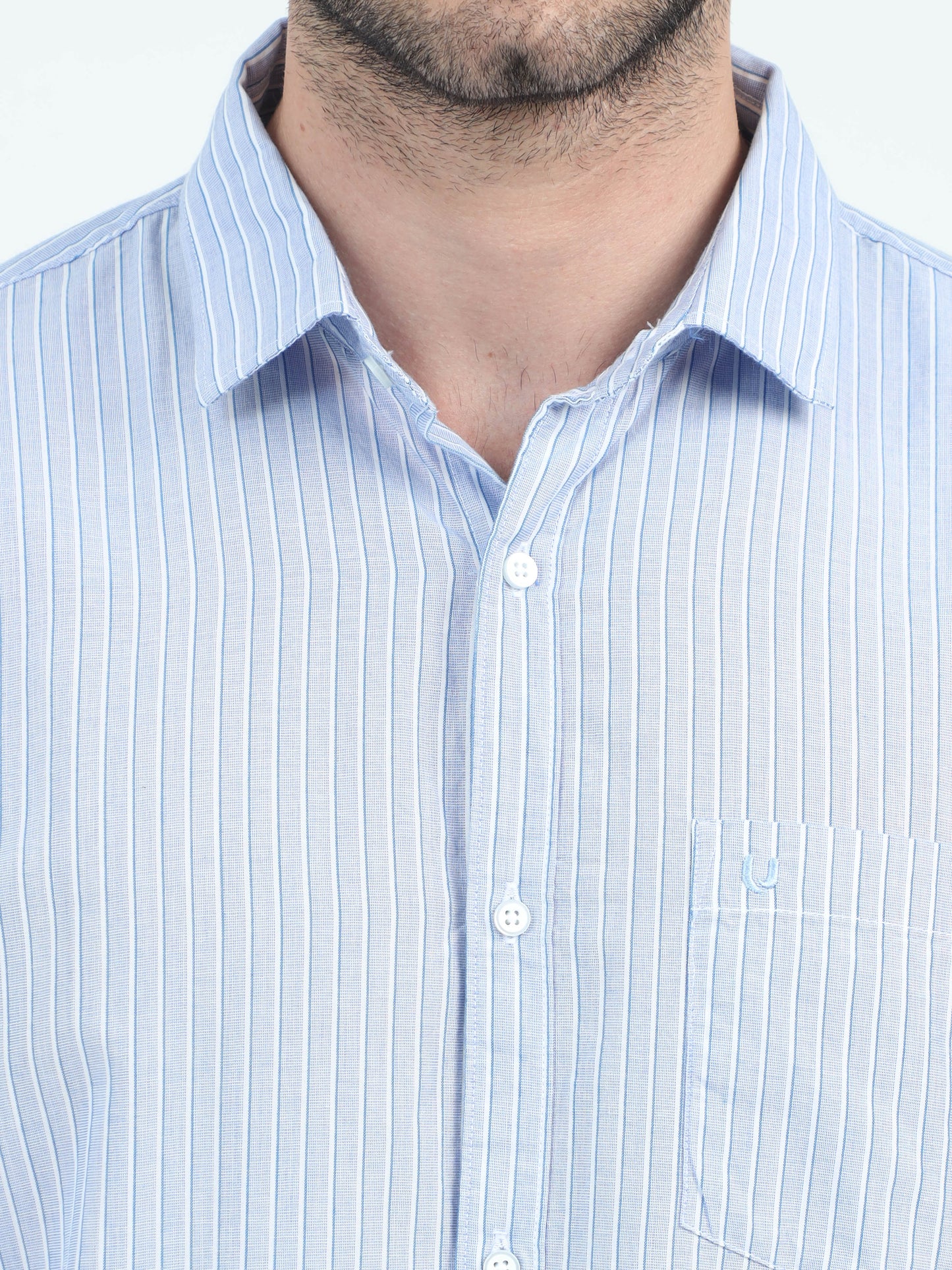 Urbaro Edge Slim Blue Stripe Shirt