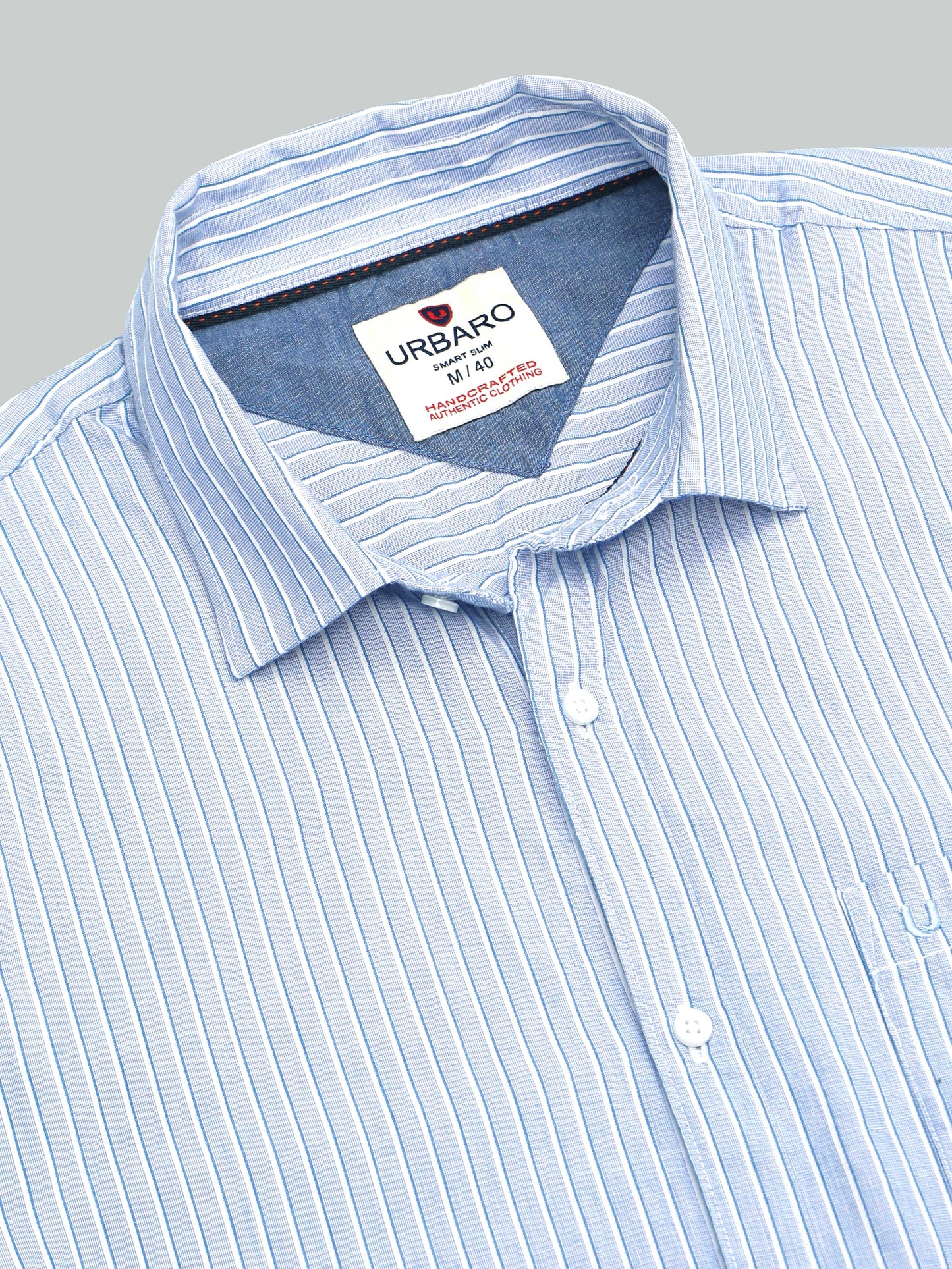 Urbaro Edge Slim Blue Stripe Shirt