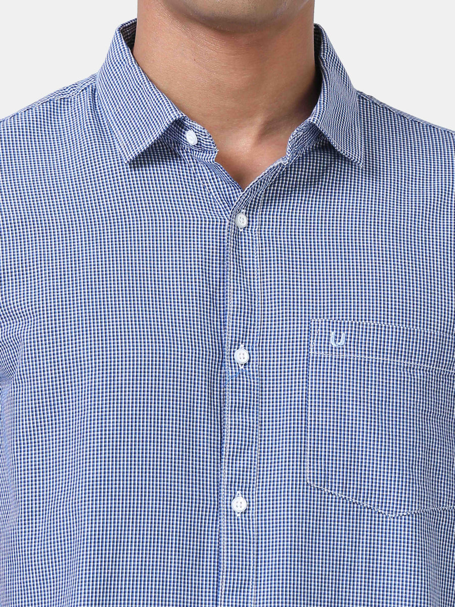 Subtle Micro Blue Checks shirt