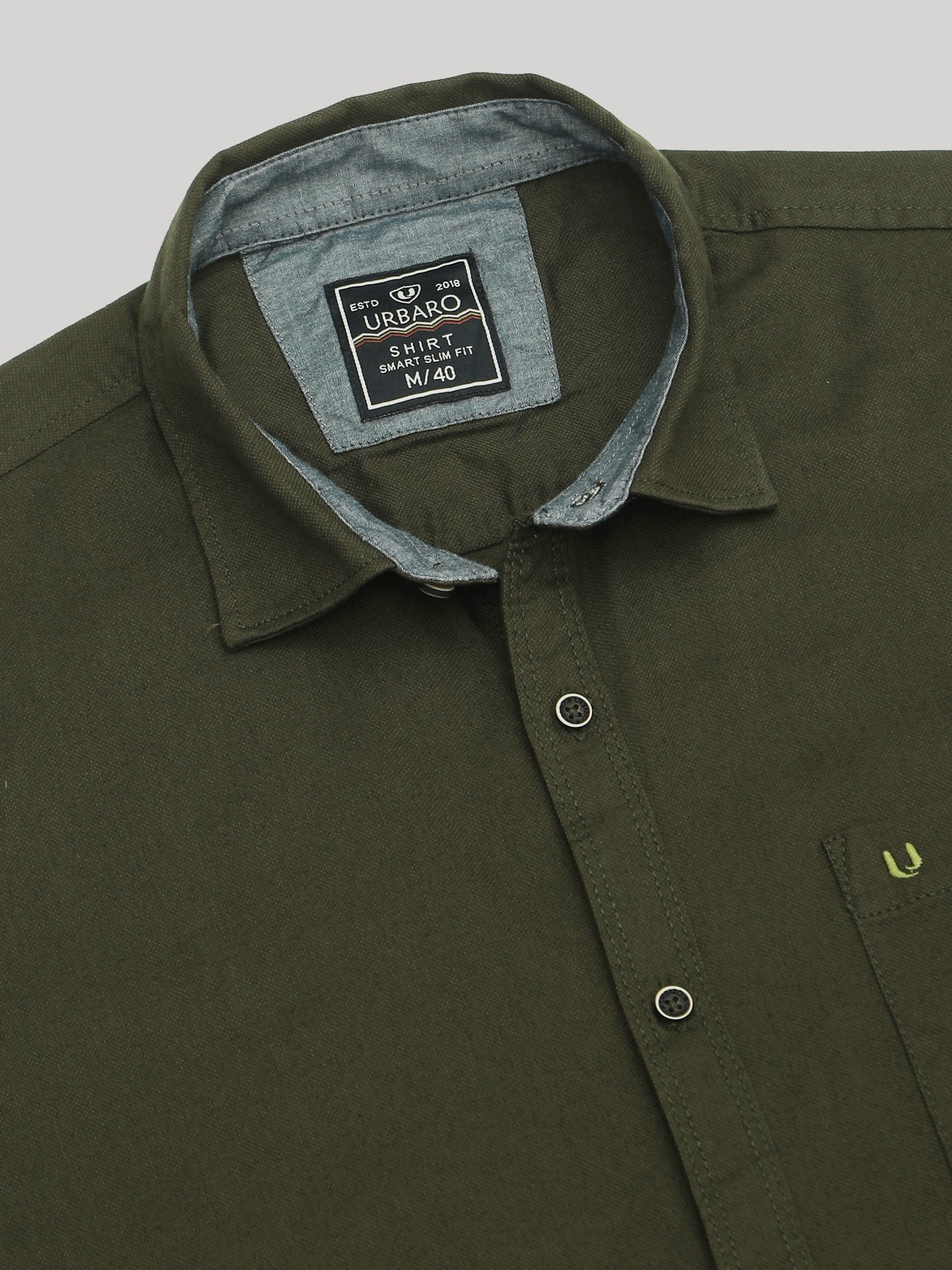 Olive Aura Attire Plain Shirt