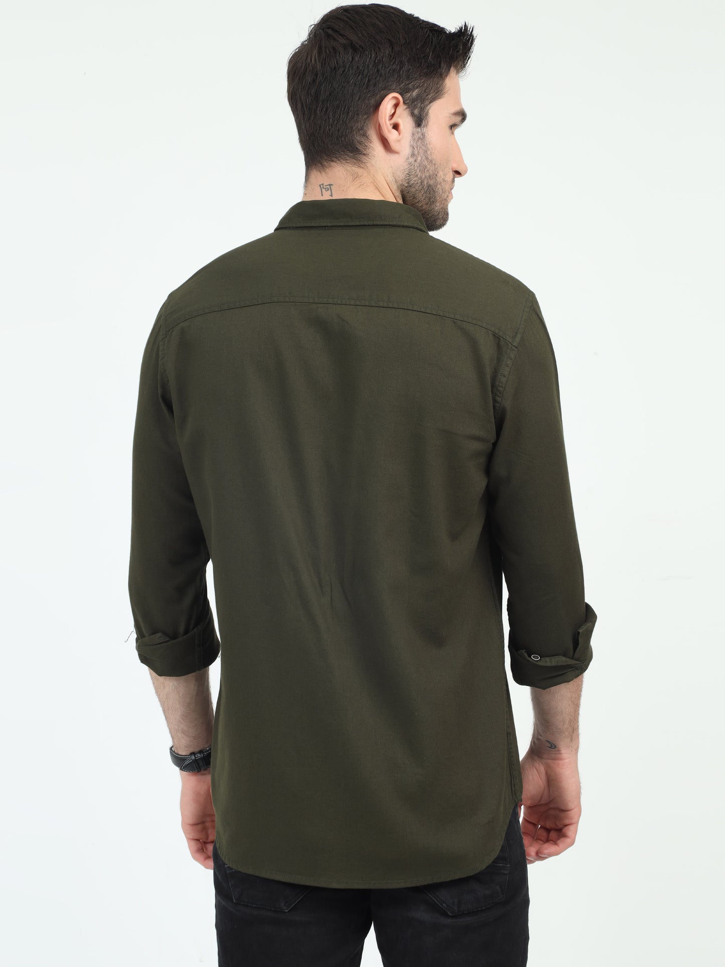 Olive Aura Attire Plain Shirt