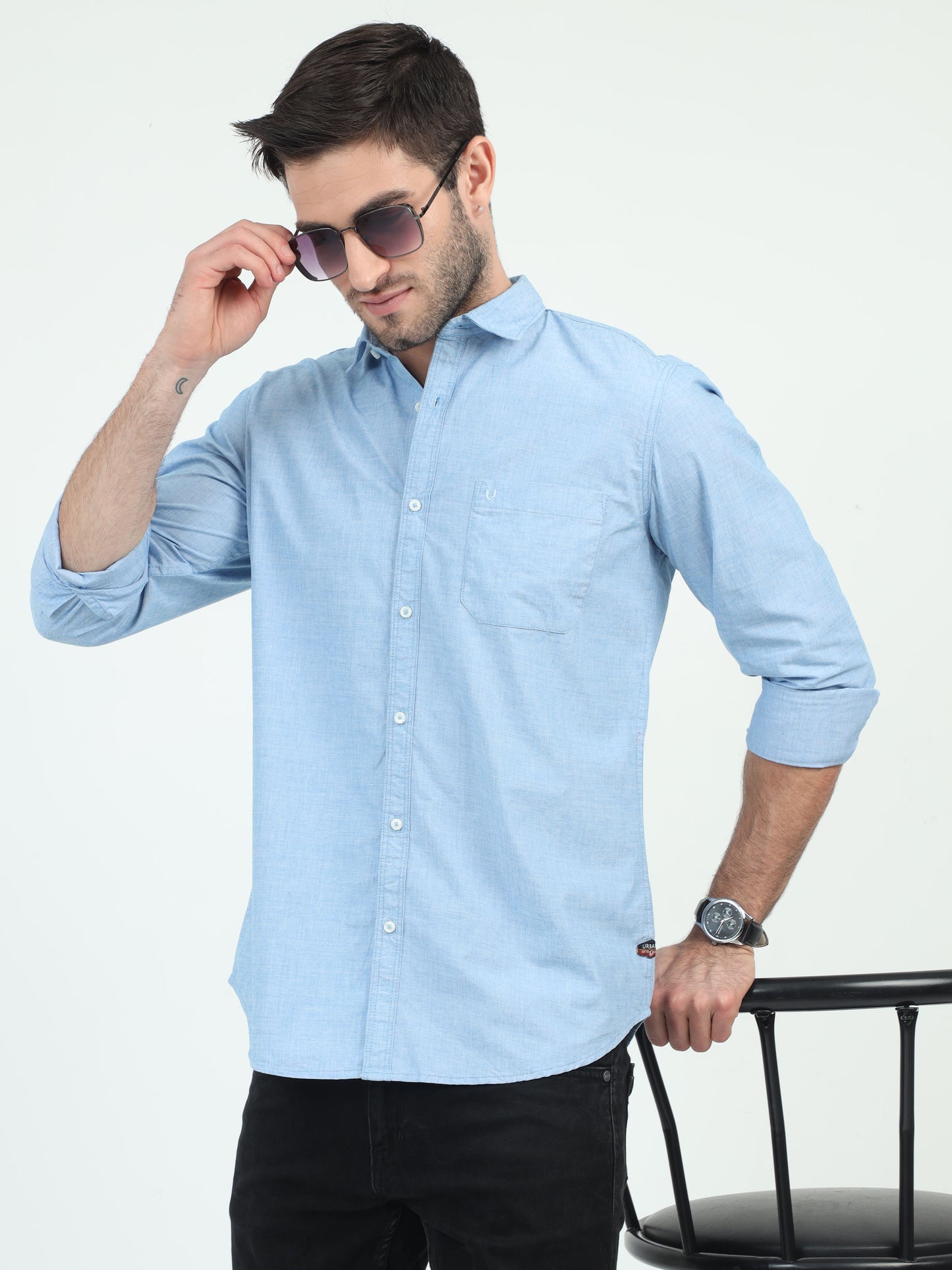 Sleek Skylines Sky blue Shirt