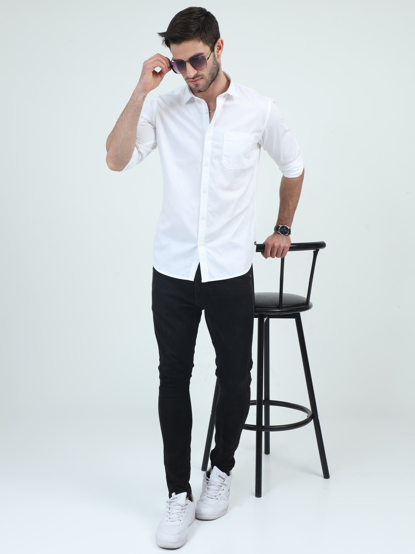 Cotton Cloud Cascade Plain Shirt