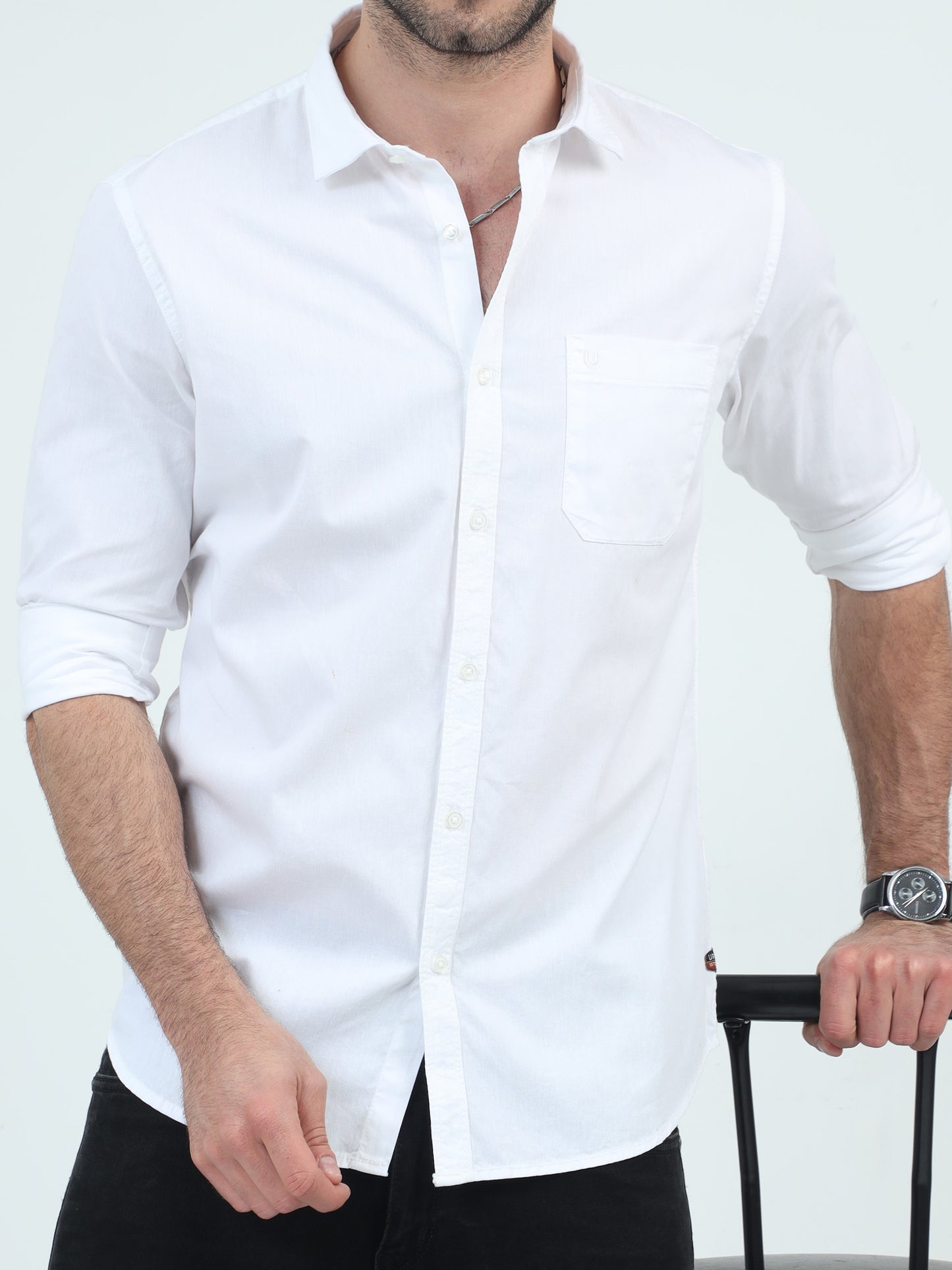 Cotton Cloud Cascade Plain Shirt