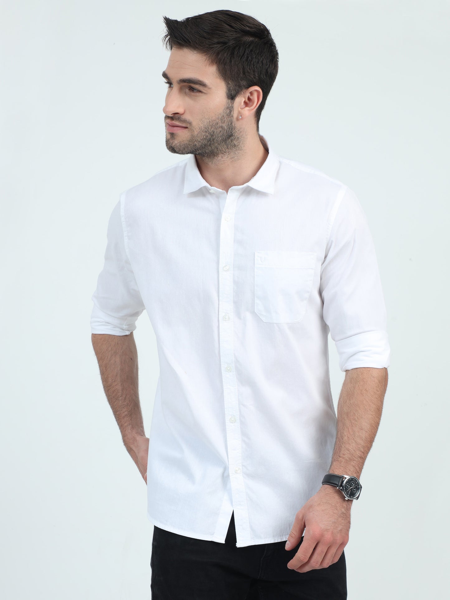 Cotton Cloud Cascade Plain Shirt