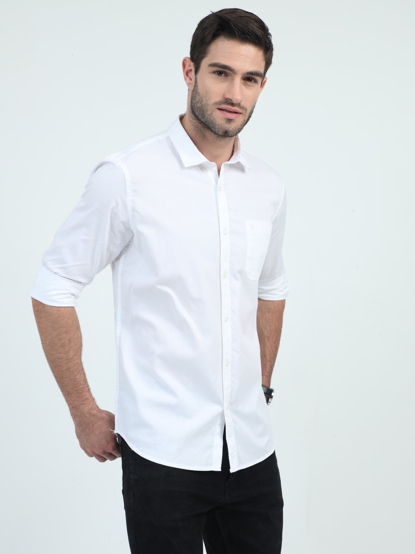 Cotton Cloud Cascade Plain Shirt