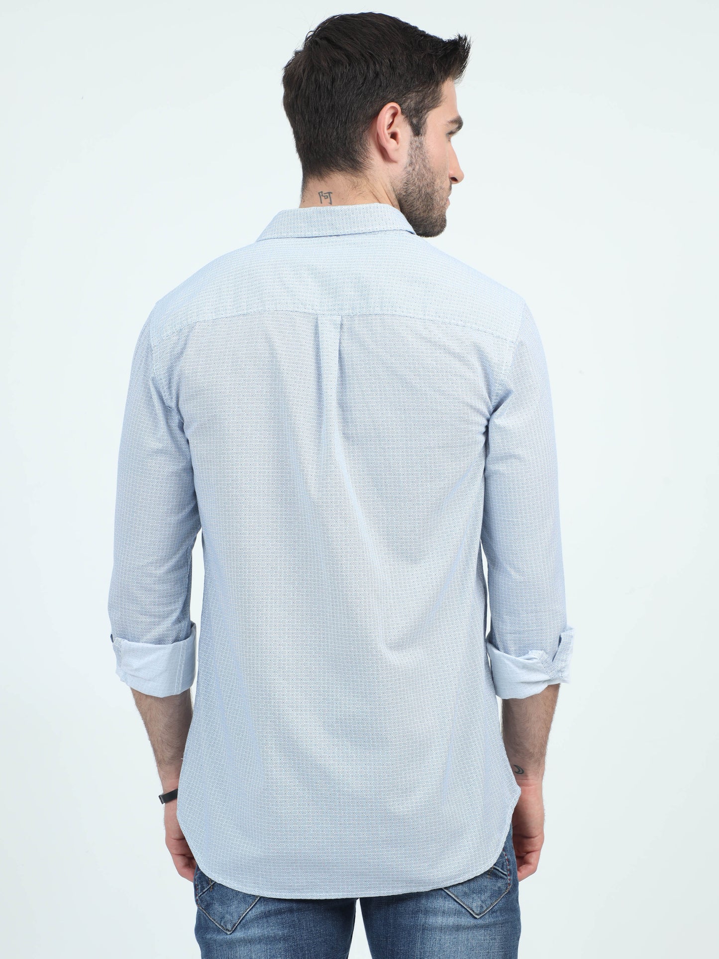 Urbaro Edge Slim Stripe White Shirt