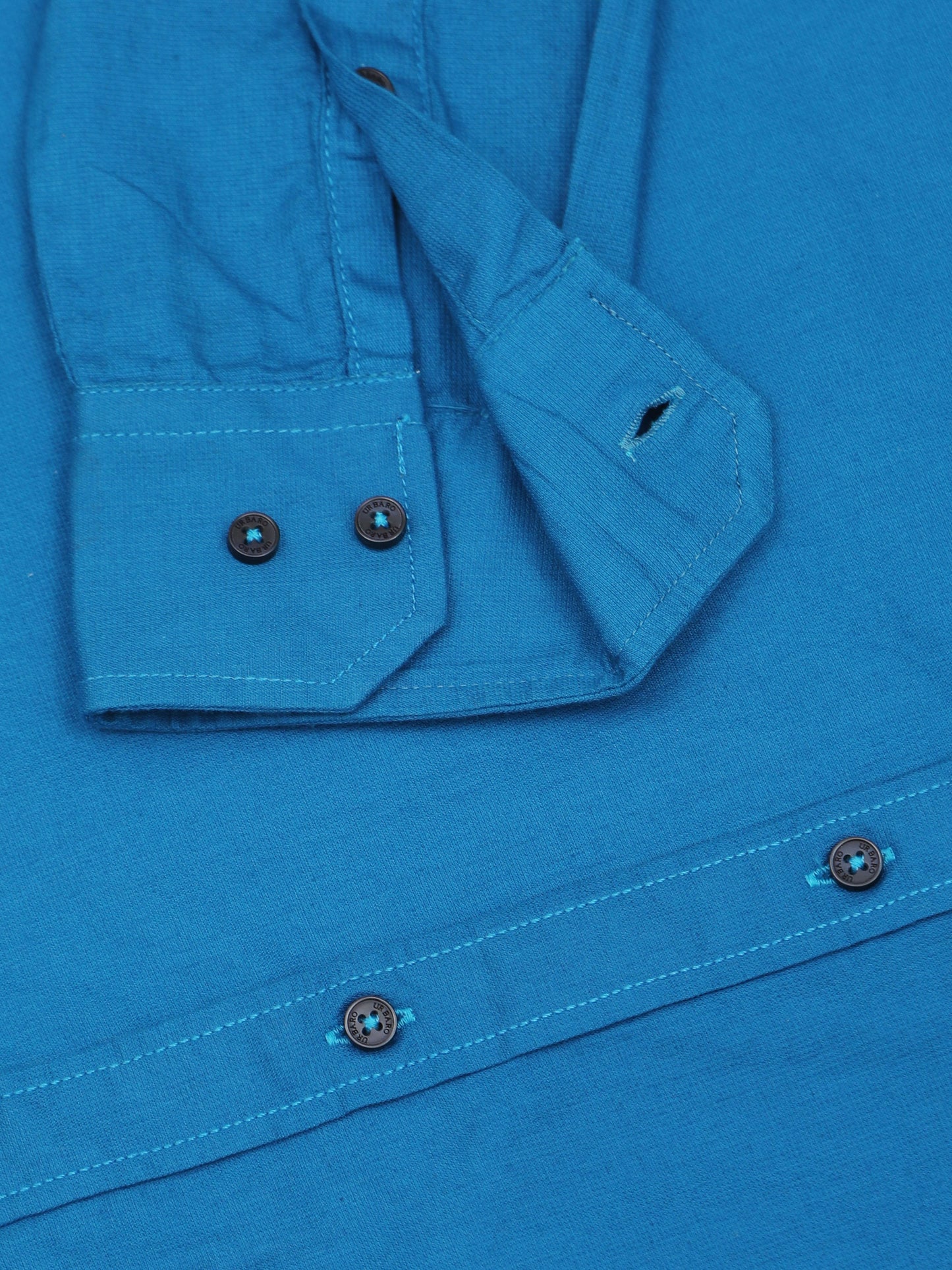 Structured City Style Solid Blue Shirts