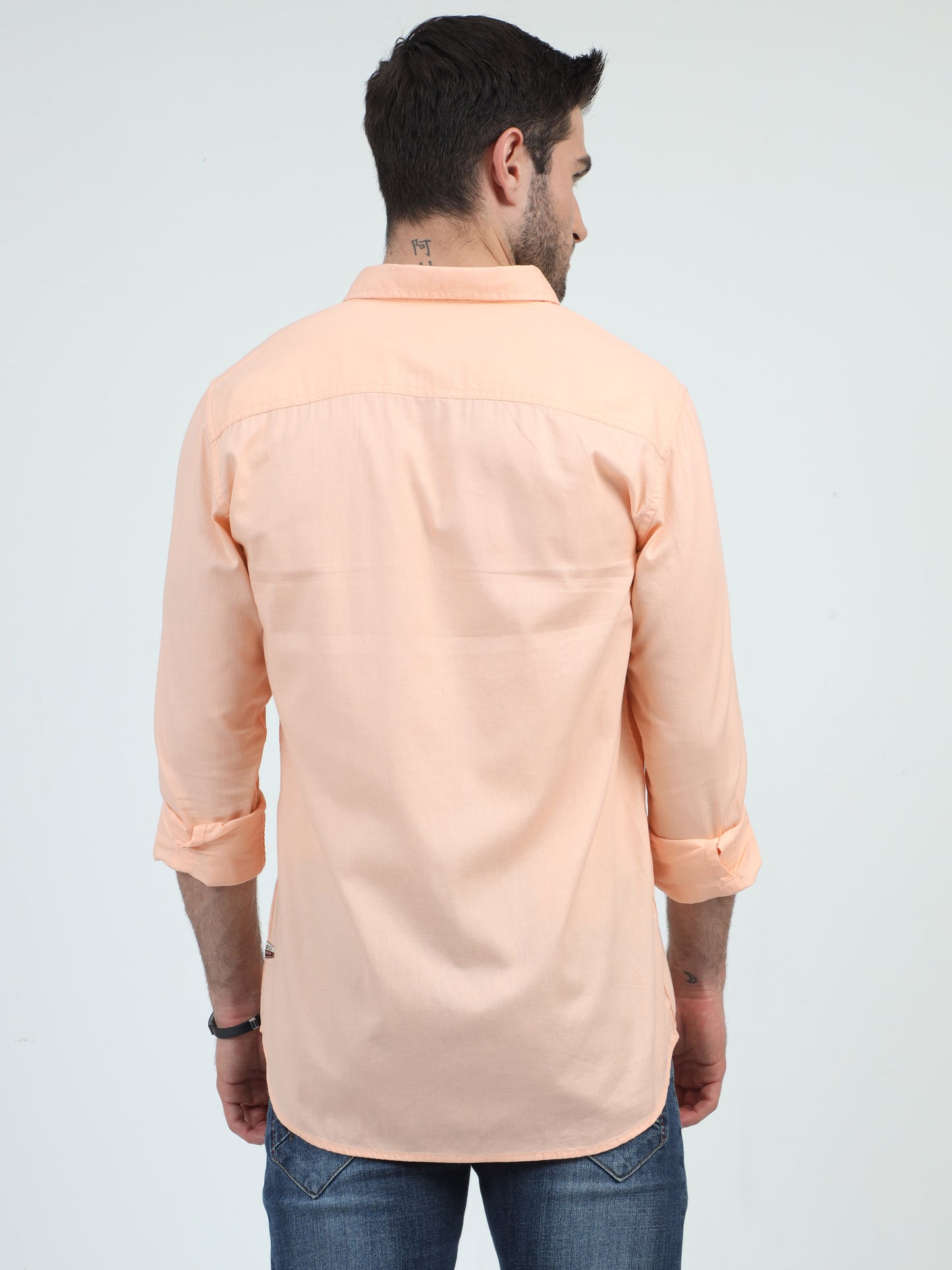 Casual Class Solid Orange Shirt