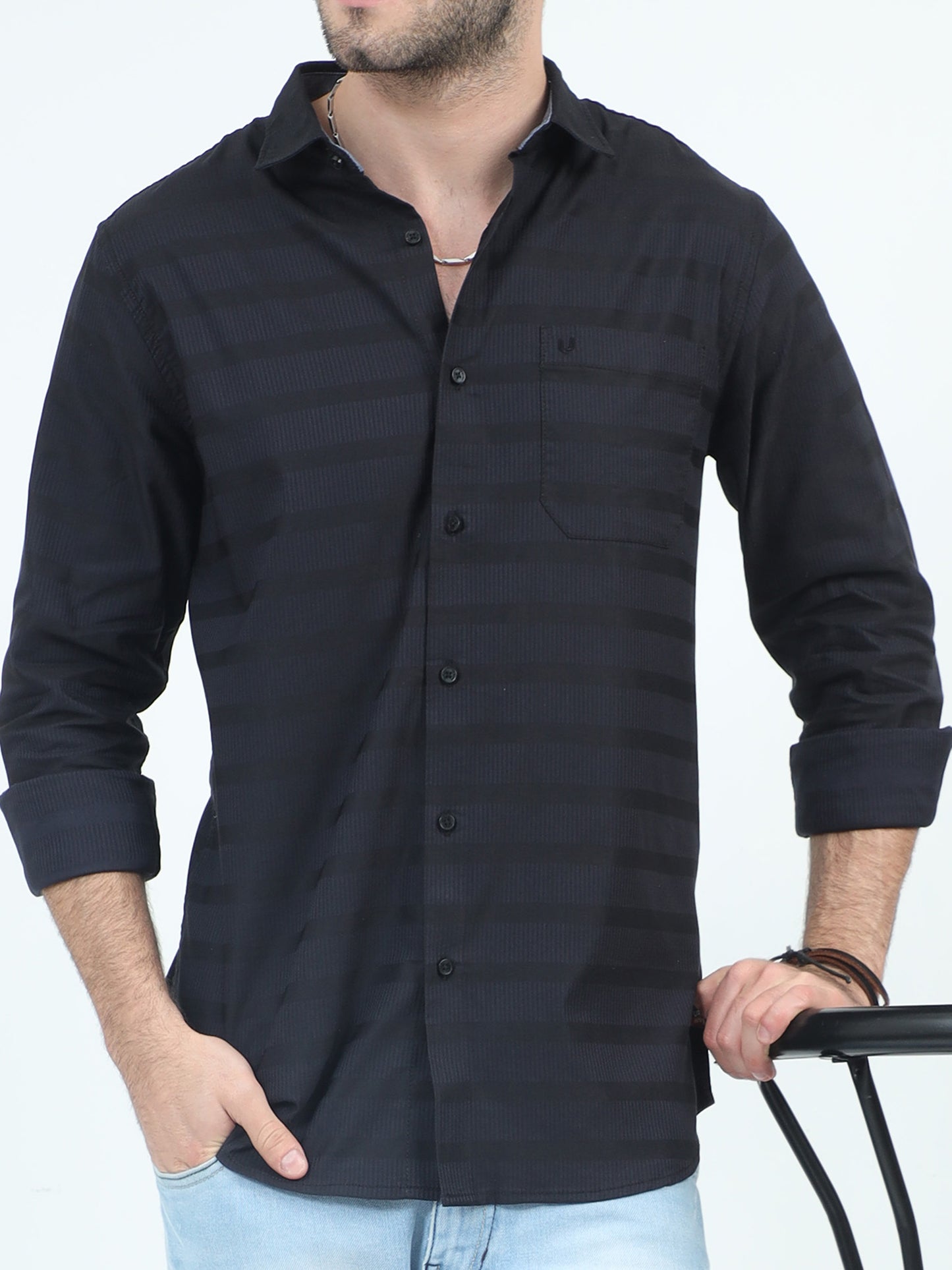 Urbaro  Edge Slim Stripe Shirt