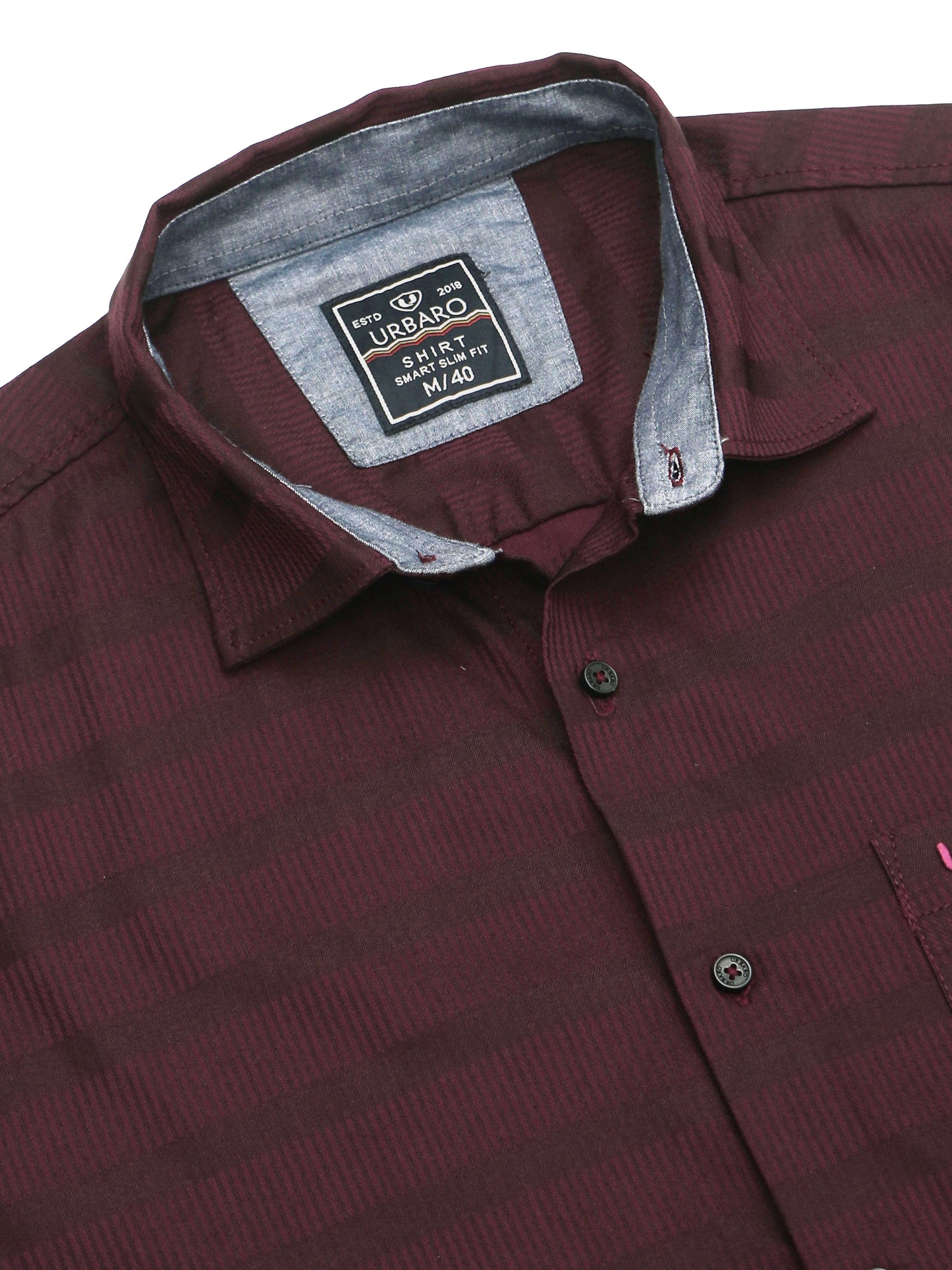 Urbaro Edge Slim Brown Stripe Shirt