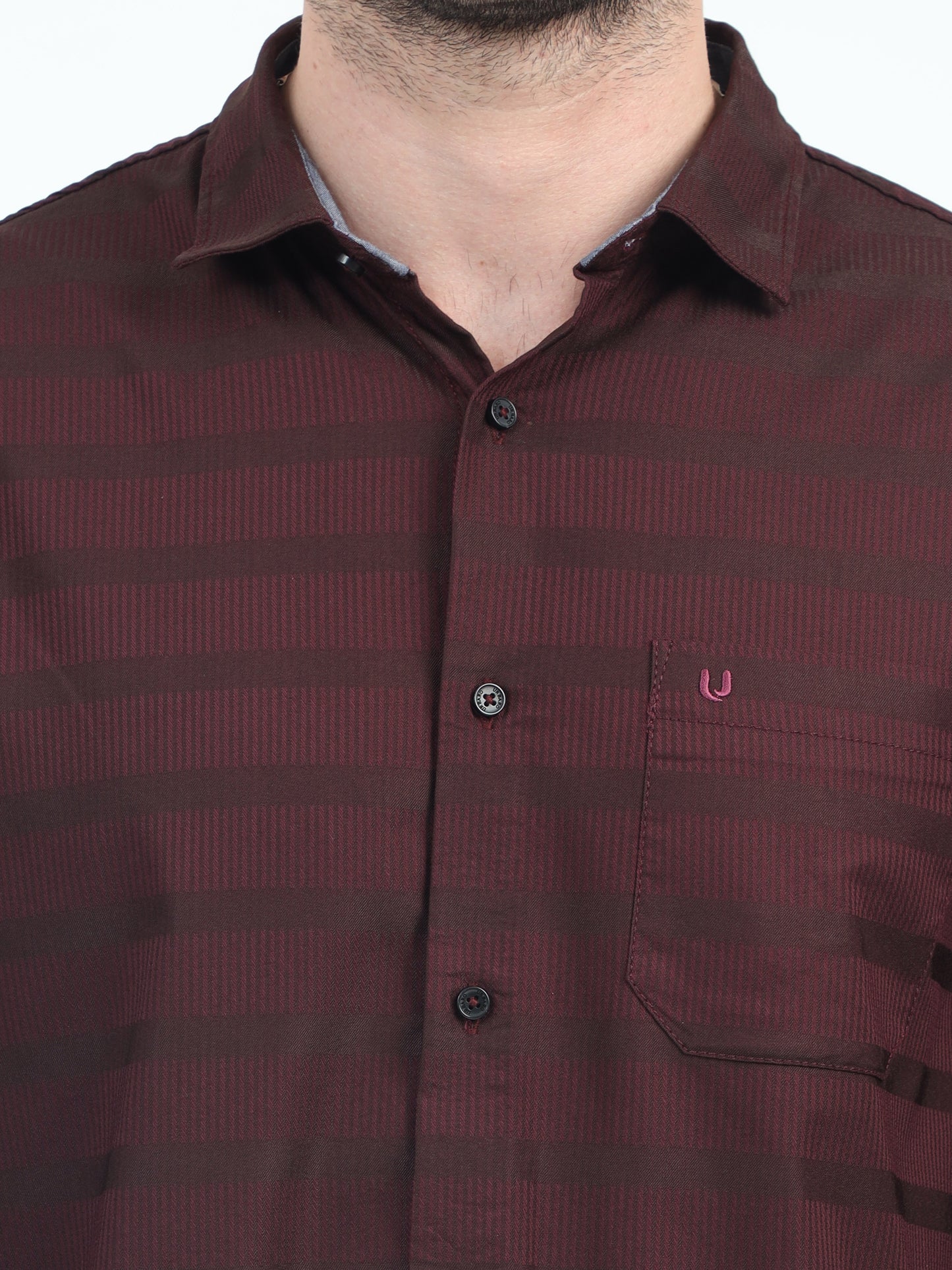 Urbaro Edge Slim Brown Stripe Shirt