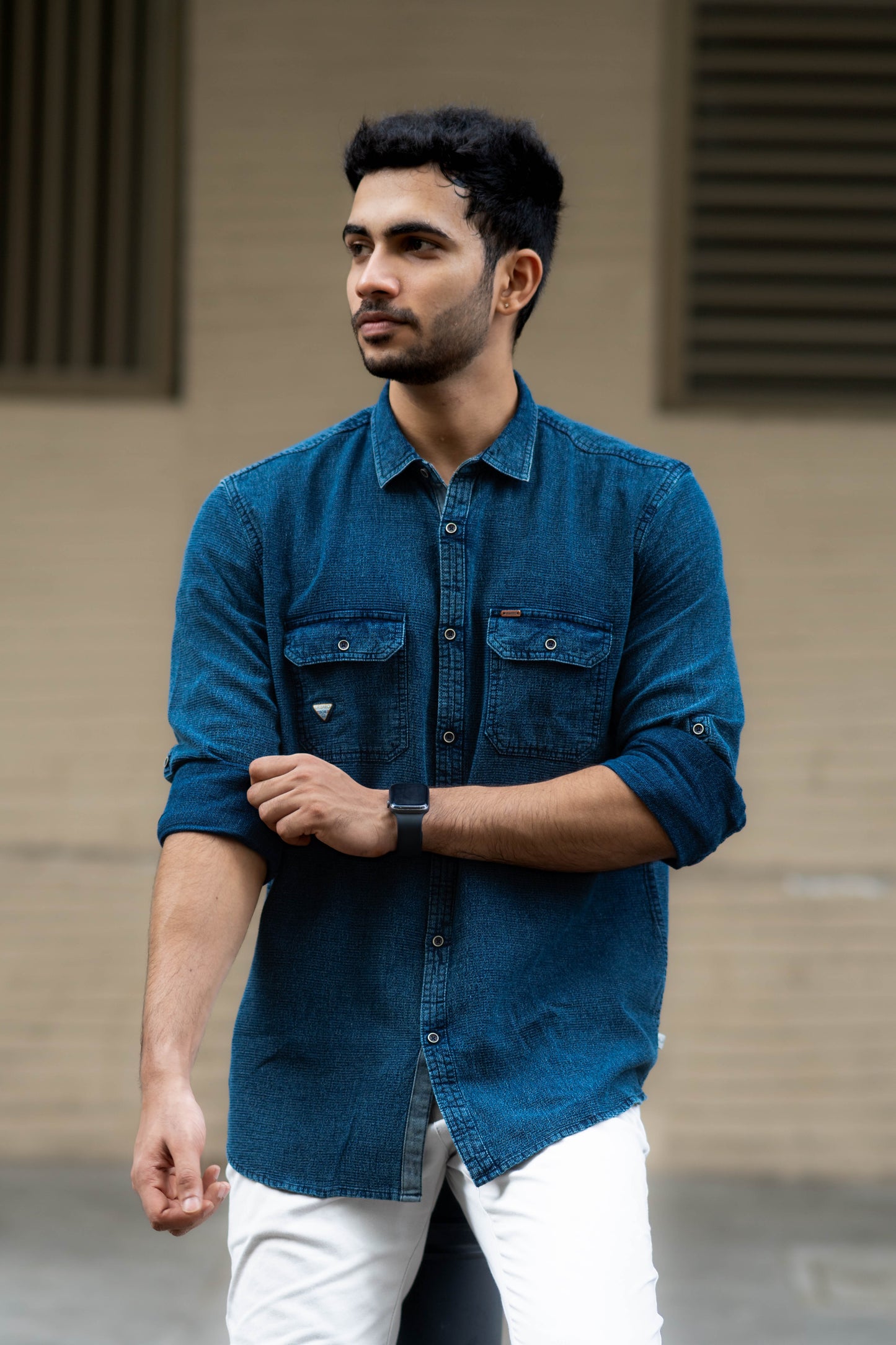 Nautical Navy Indigo Denim Shirt