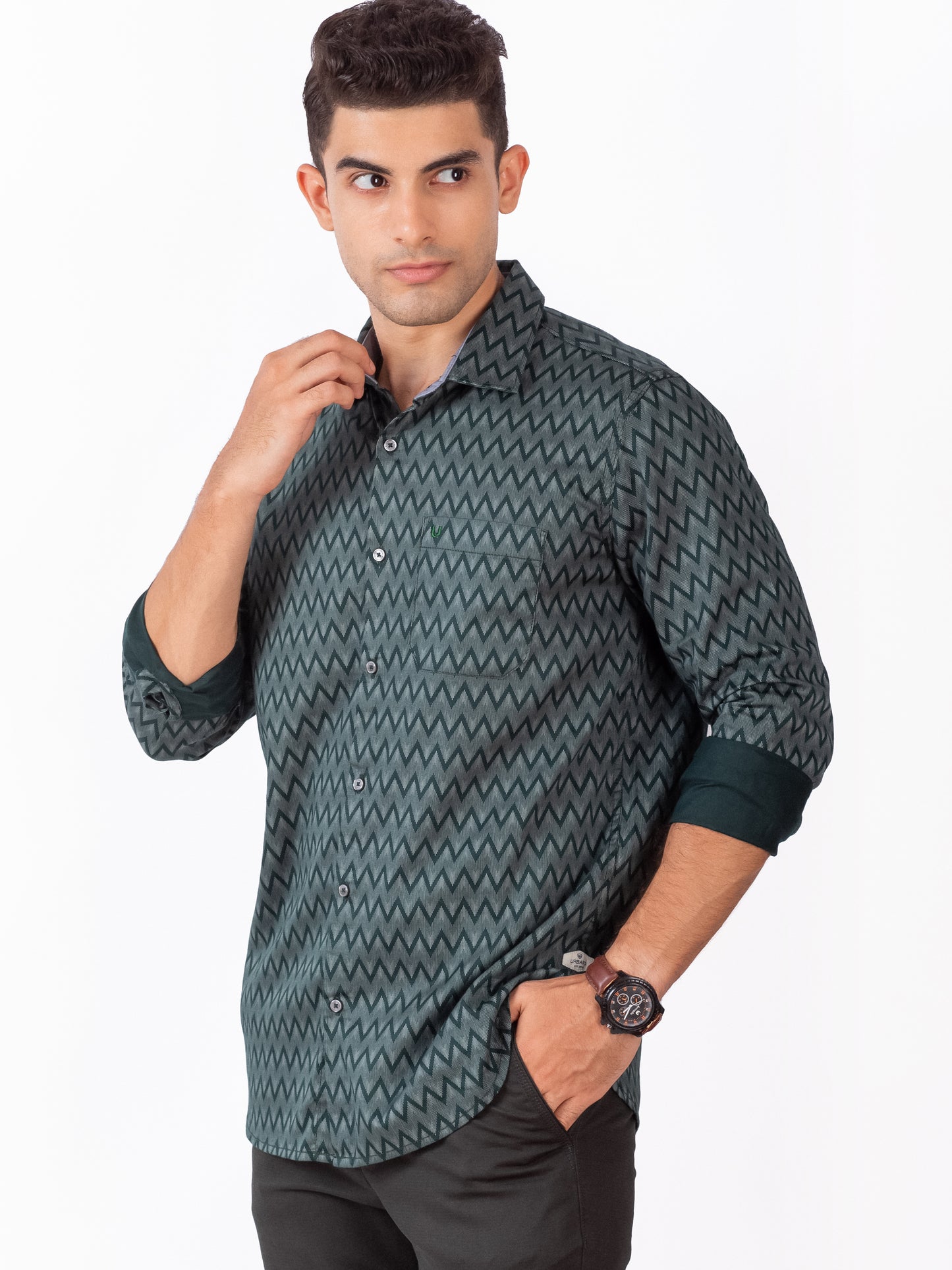 Dark green ZIGZAG Shirt