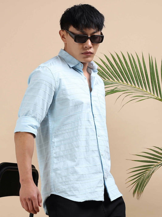 Ice blue Texture Dobby Shirt