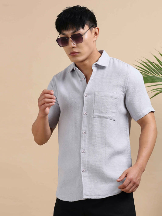 Dust Grey Dobby Shirt