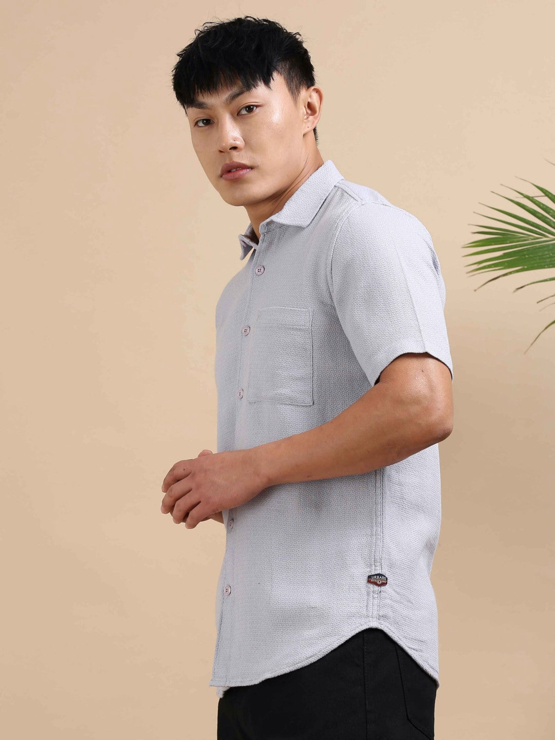 Dust Grey Dobby Shirt