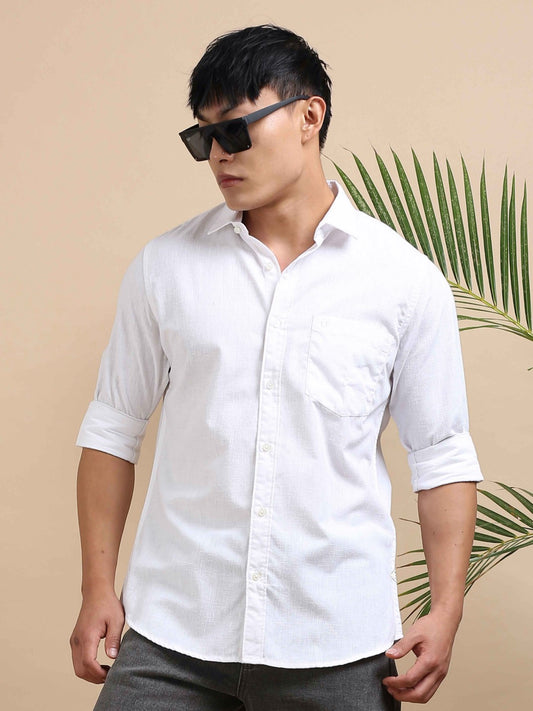 Eterna White Plain Shirt