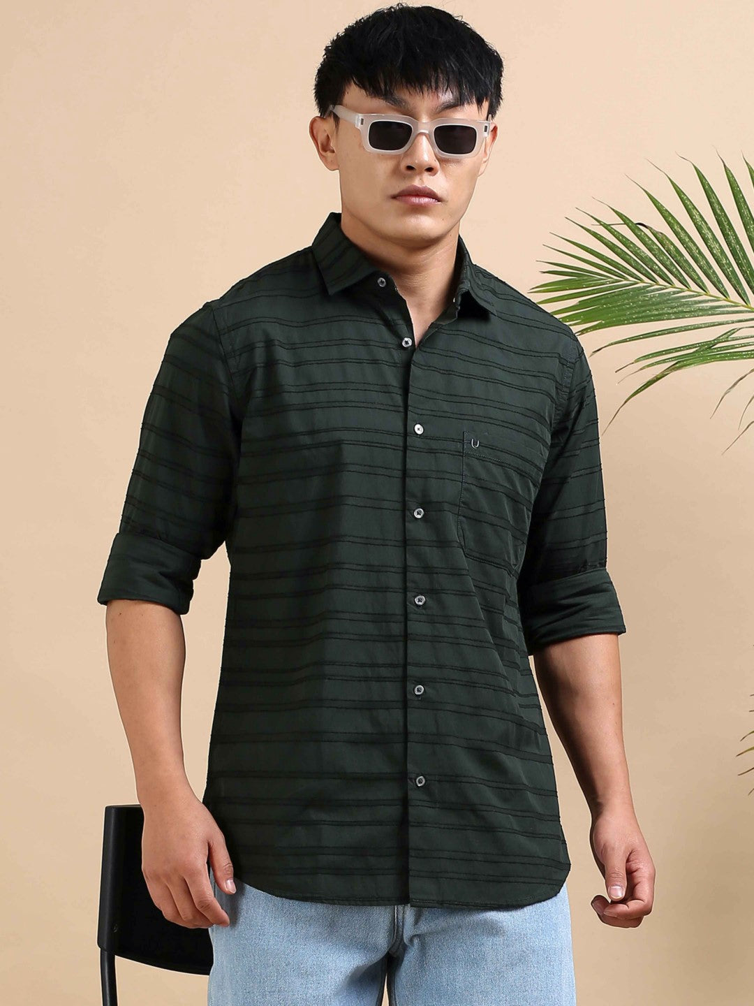 Olive form Dobby Shirt
