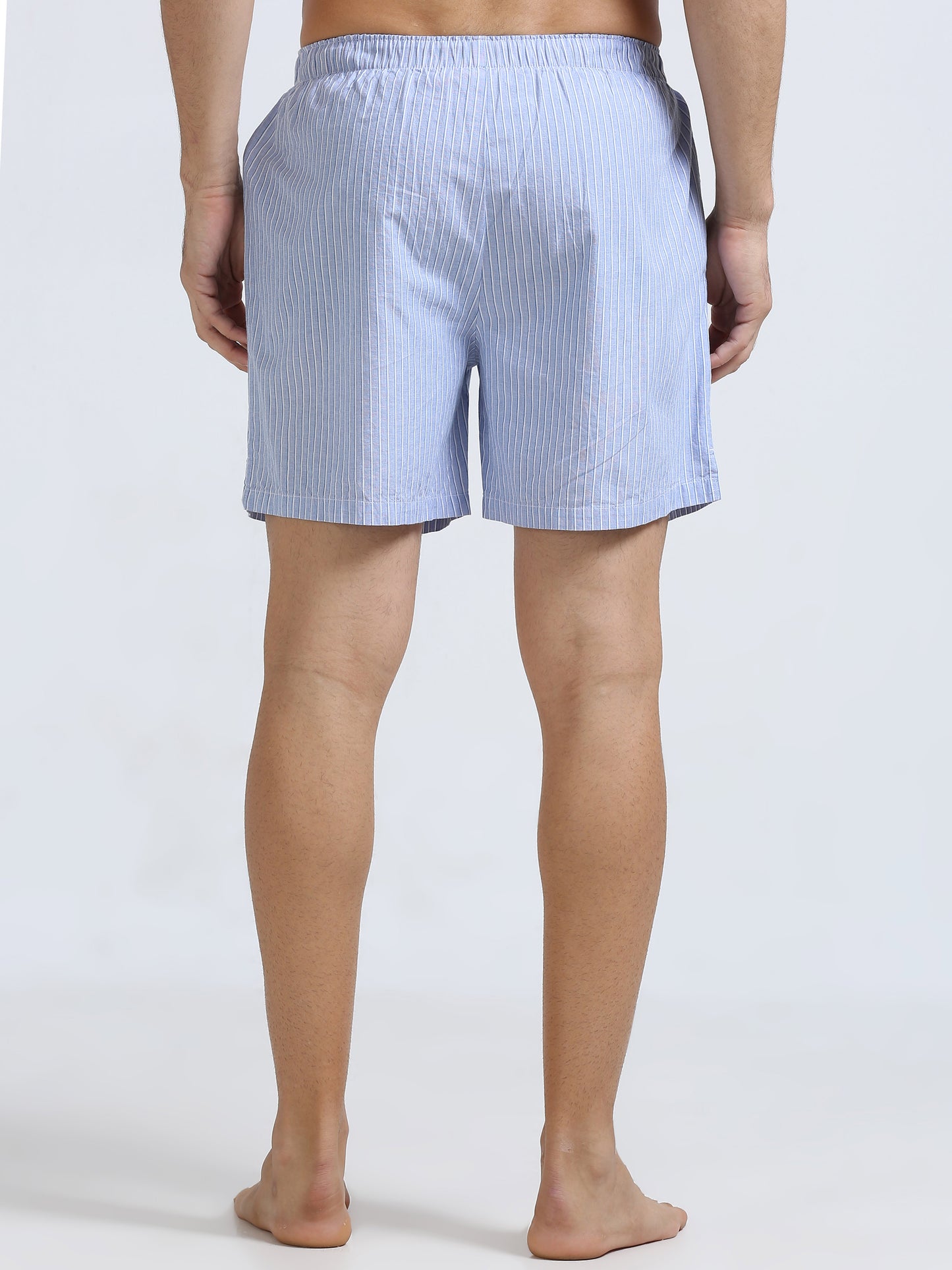 Ice Blue Stripe Pattern Boxers Shorts