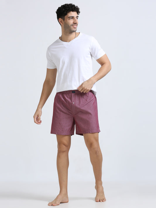 Cherry Red Solid Boxer Shorts